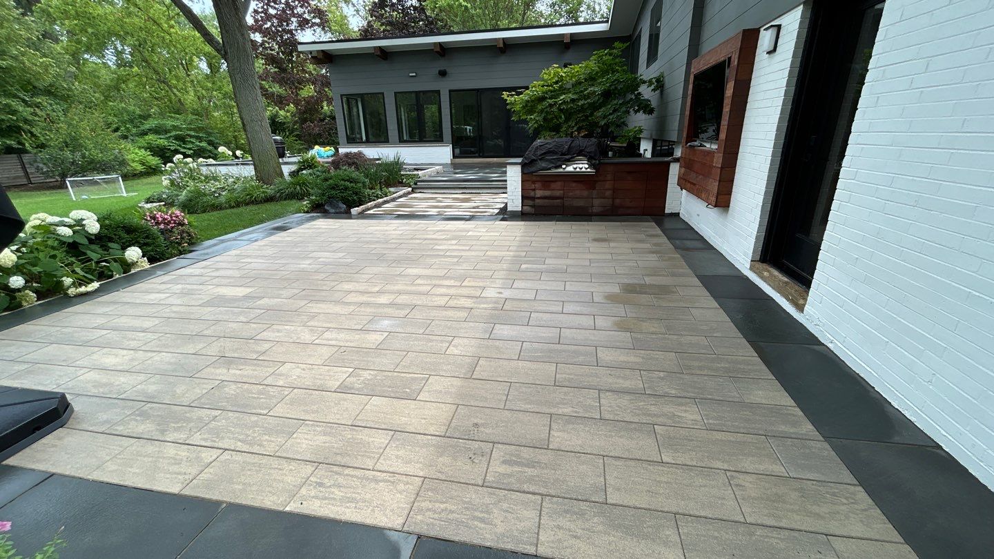 bluestone using Algaecide, soft wash soap by Northern Power Washing LLC.