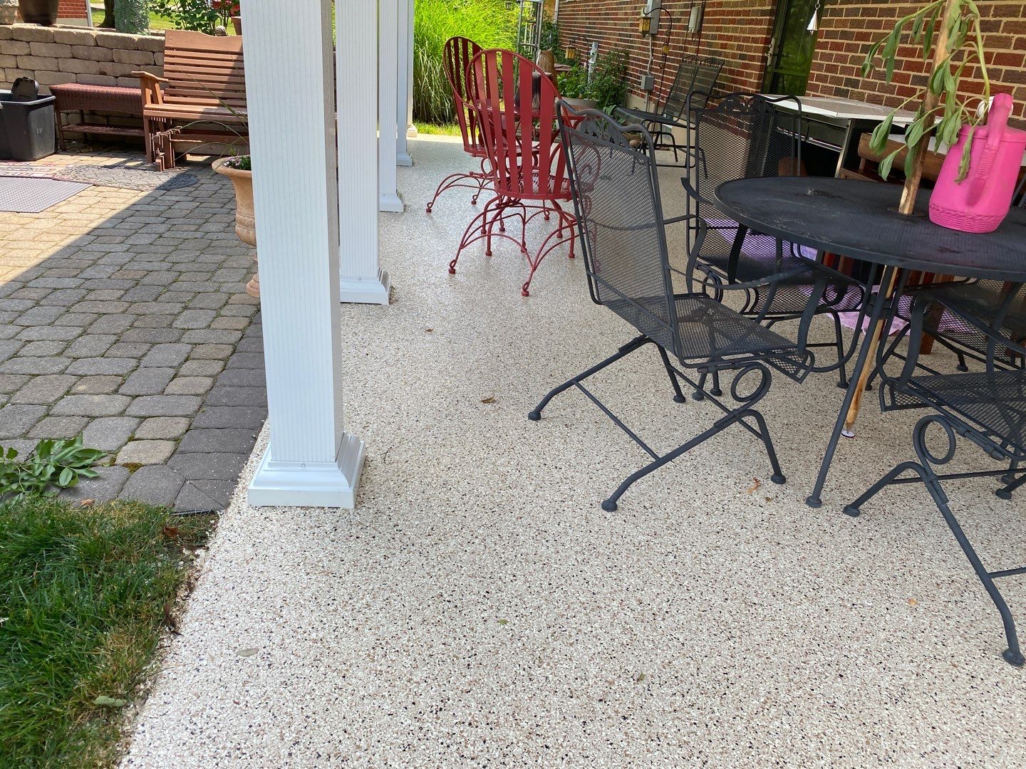 Garage Floor and Patio using Driftwood by Your1DayFloor.com
