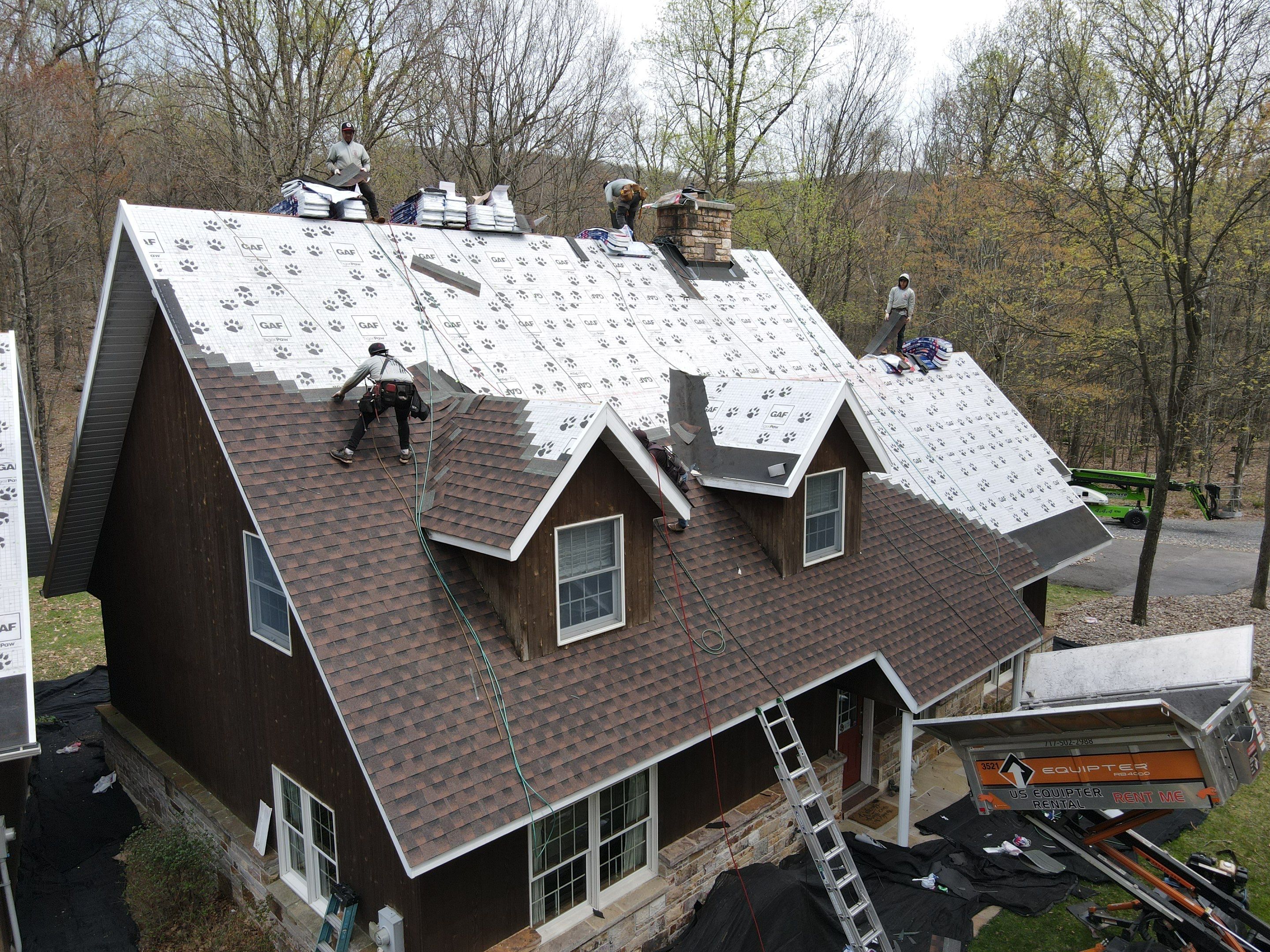 Roofing Installation using Gaf Hdz Architectural Shingle -Barkwood by Teflon Roofing