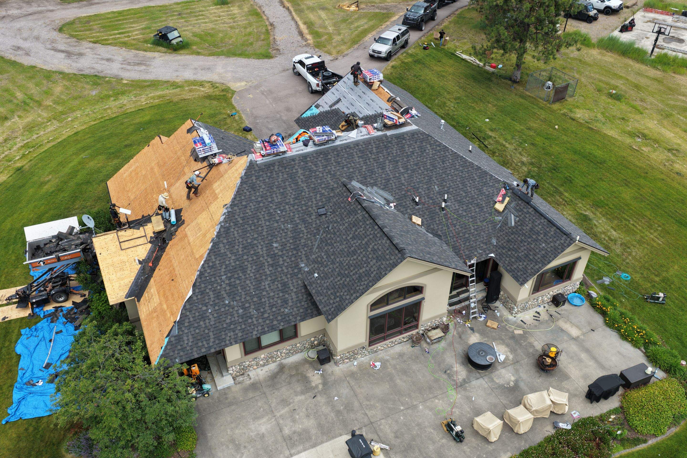 Roof Replacement using GAF Timberline HDZ - Midnight Mesa  by Montana Roofing Solutions