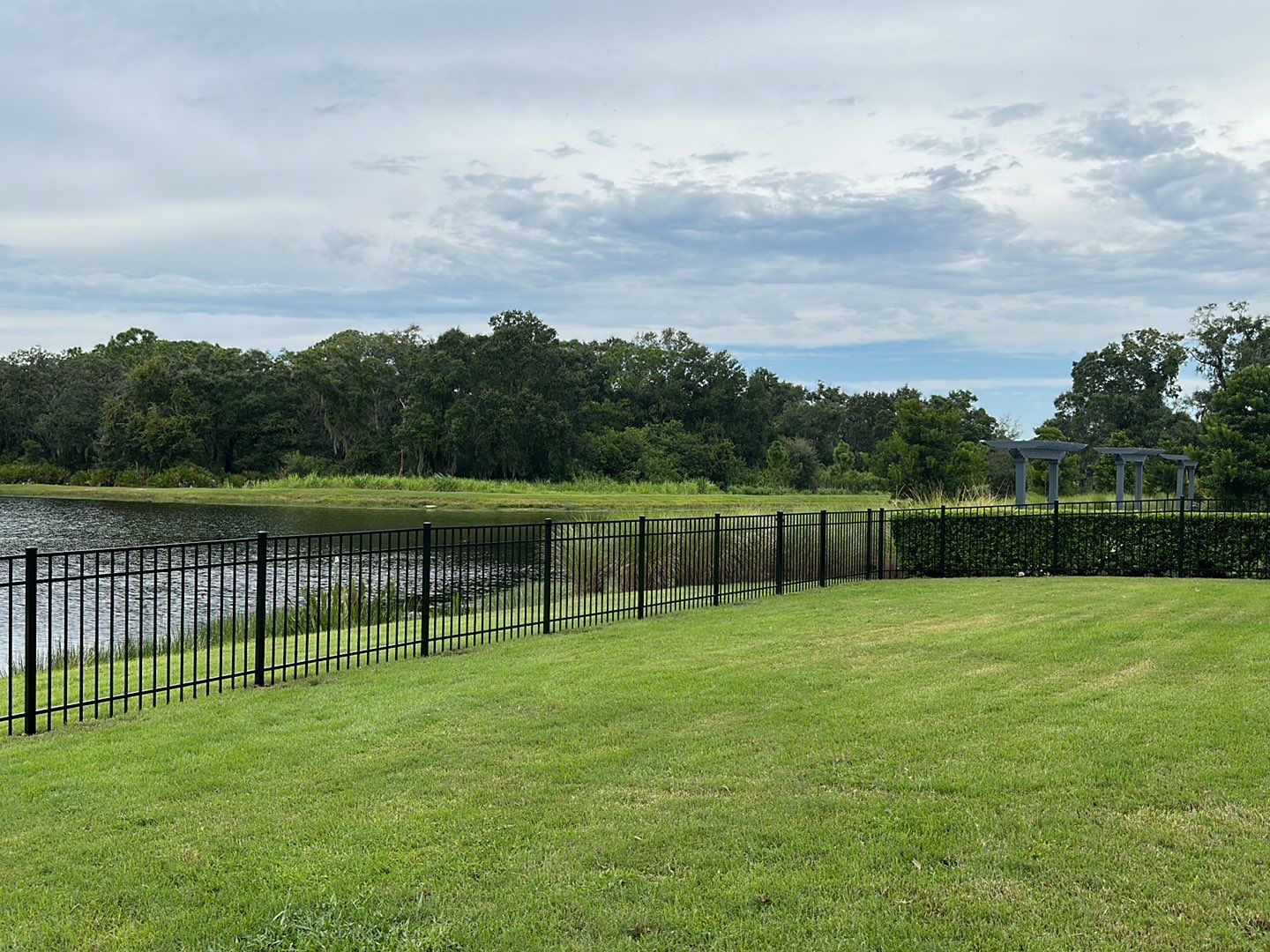 Aluminum Fence Installation using Black 3 Rail Aluminum Fence by Asap fence and gates, LLC