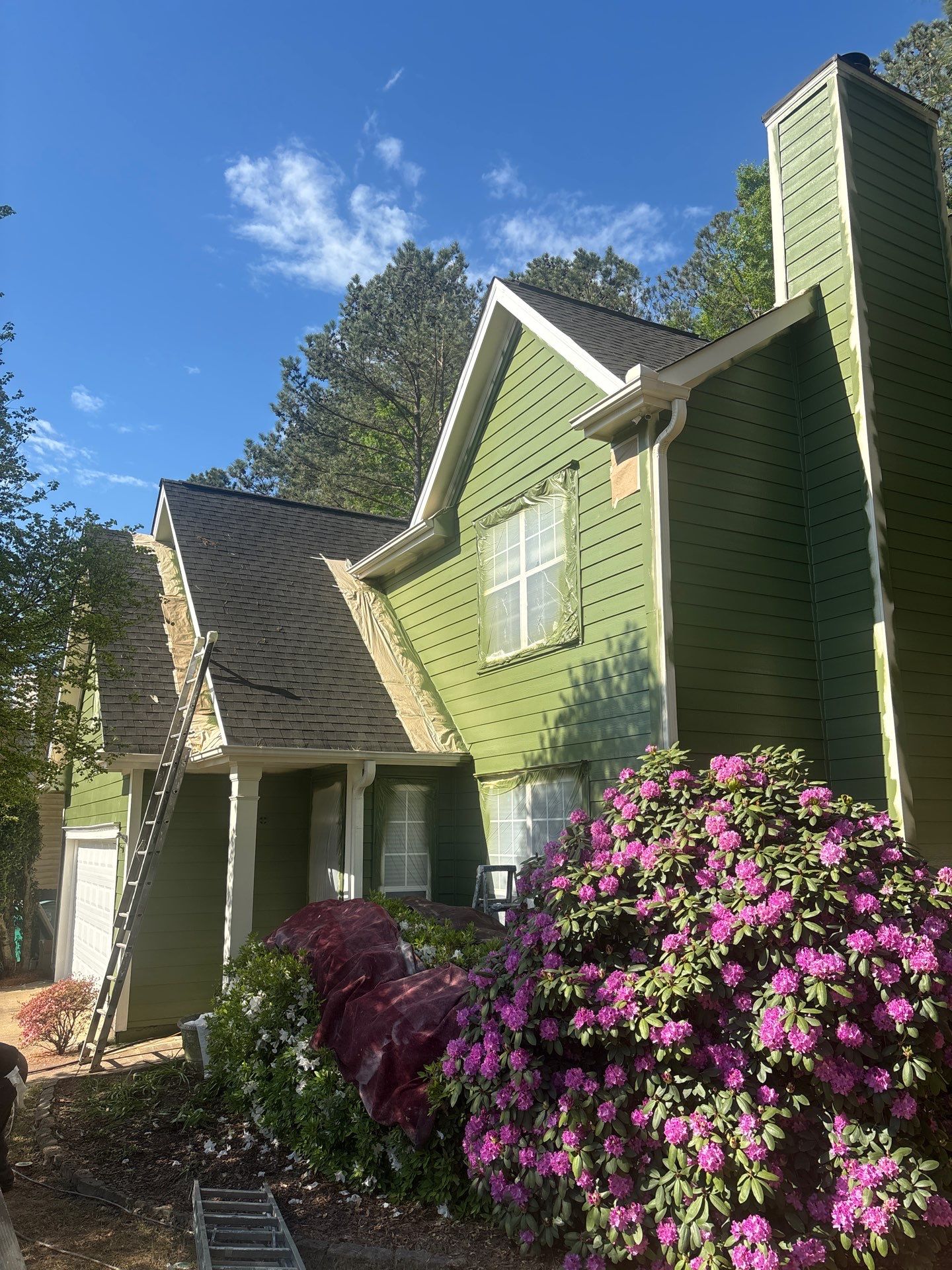 Green Exterior Paint and James Hardie Siding Transformation in Smyrna, GA by Nelson Exteriors 