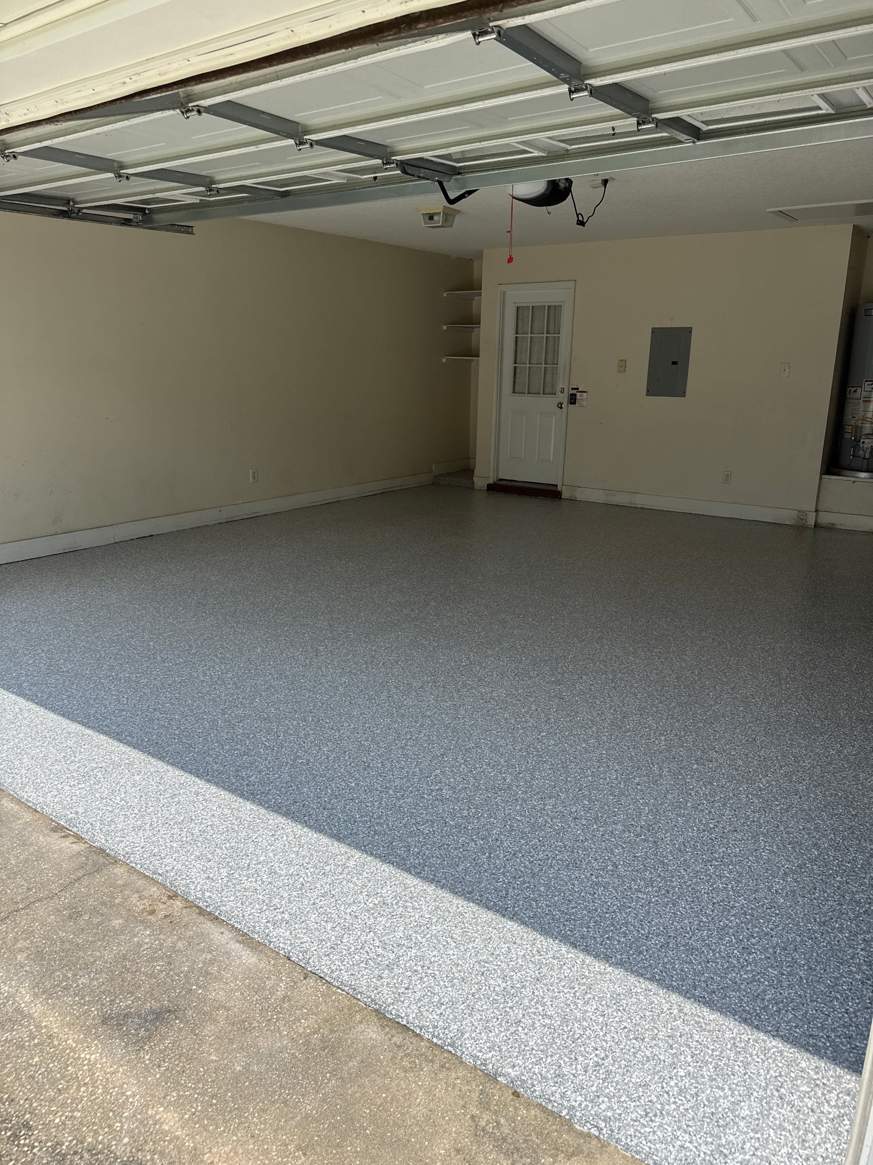 Gray Epoxy Flake Garage Floor Installation in Mobile
