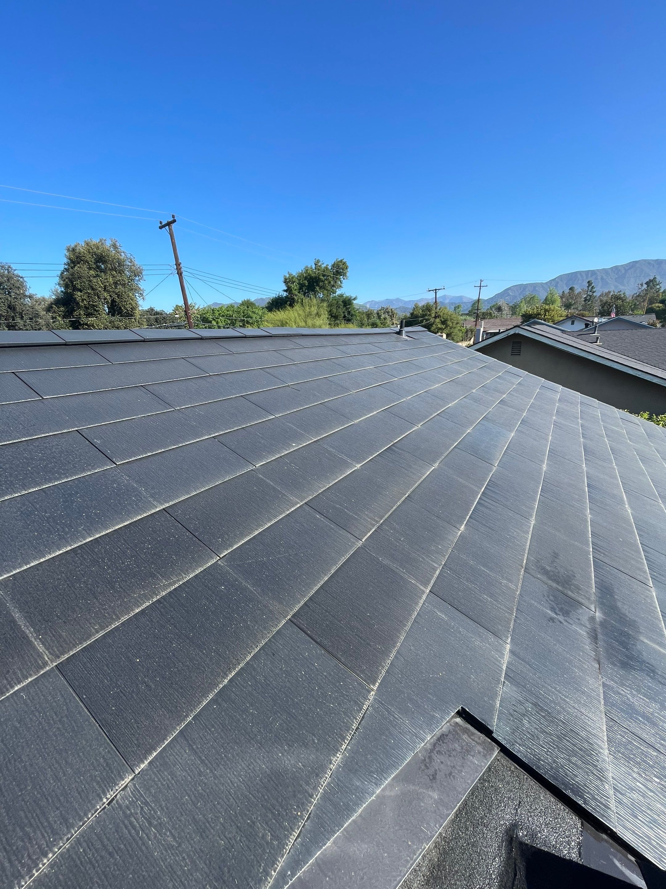 Tesla Roof Cleaning in La Verne Ca by Palm Coast Solar Cleaning