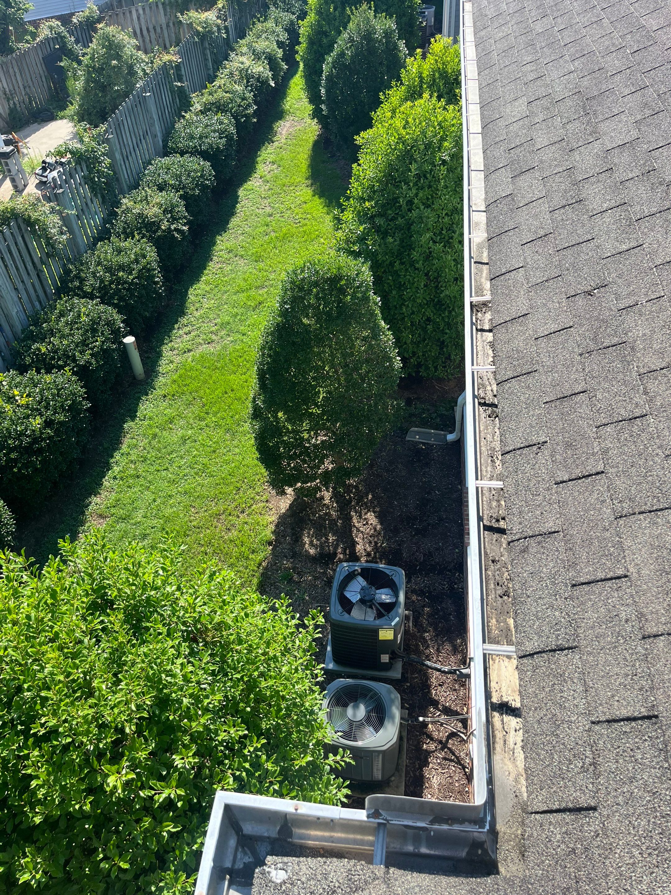 Commercial gutter cleaning Greenville, NC after photo with clean gutters