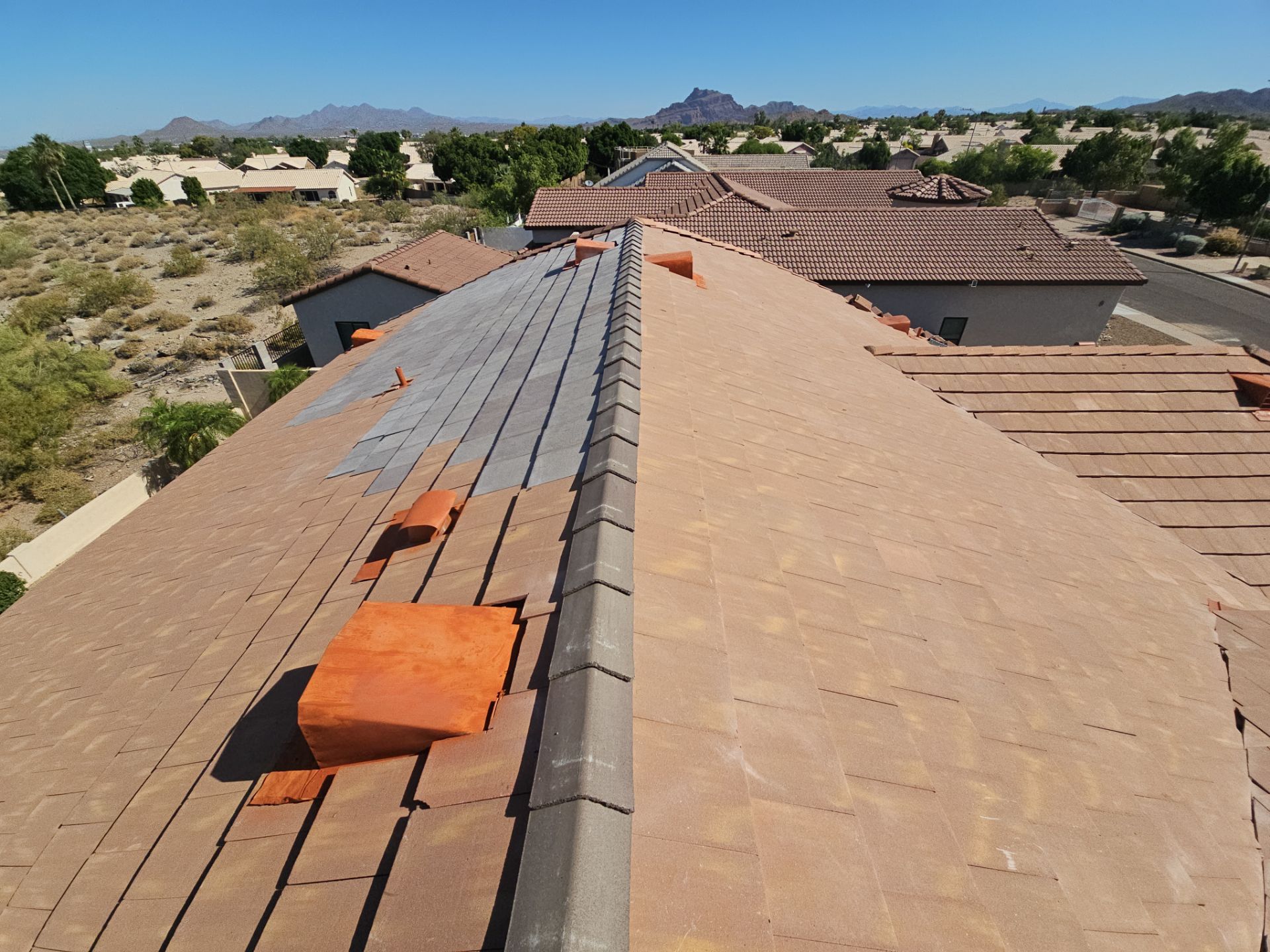 Residential Roofing Installation using Clay Tile by Weather-Tite Exteriors LLC