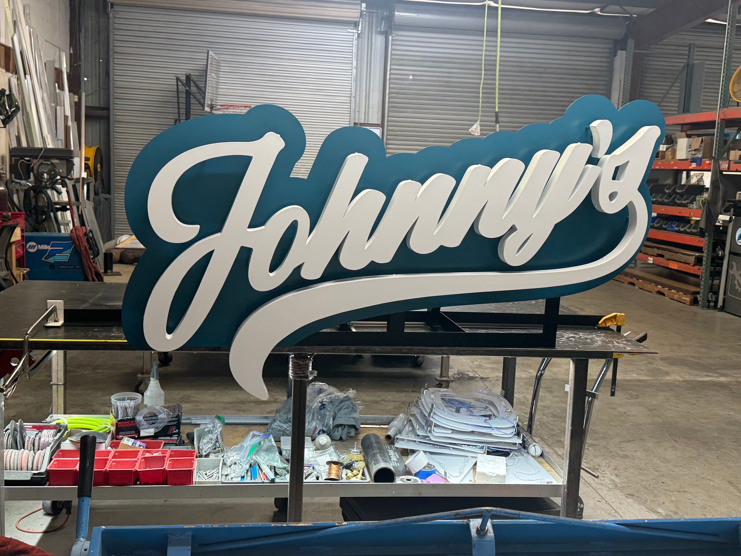 Custom Channel Letter Signage Installation for Johnny's in San Mateo by City Signs