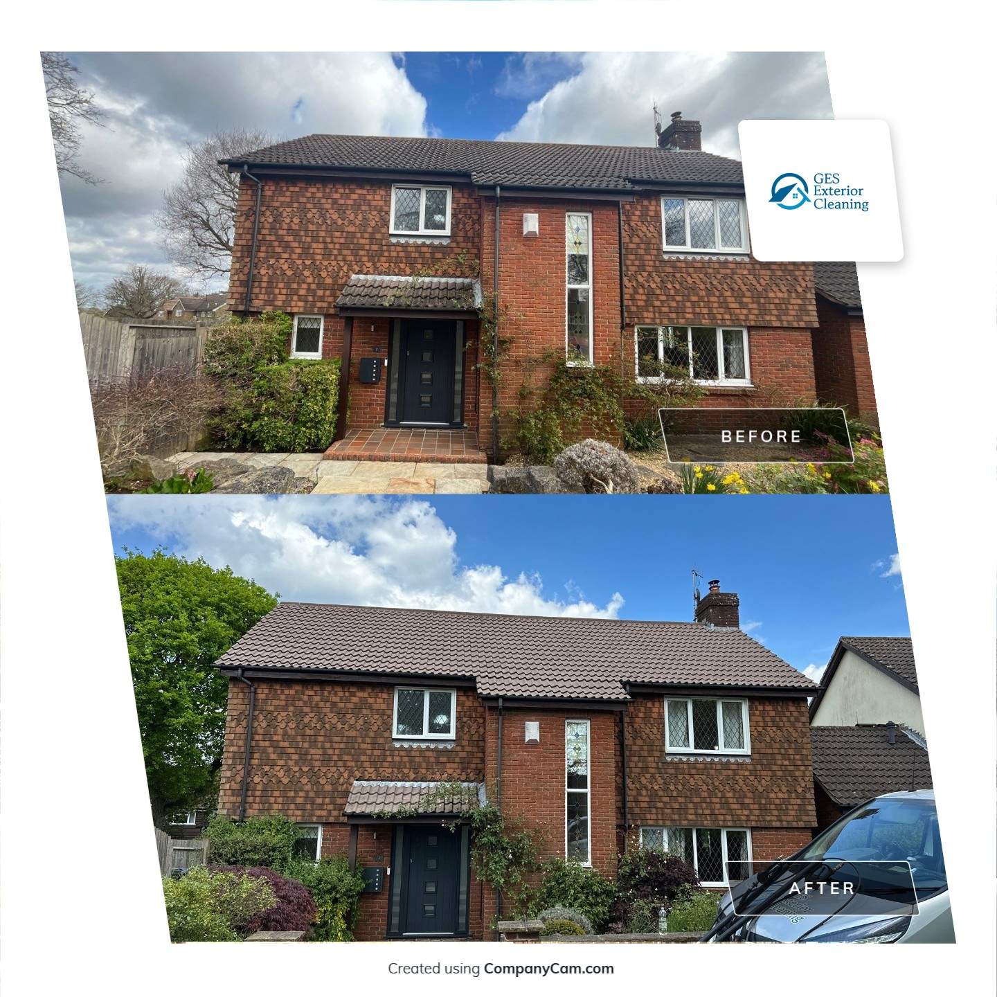 Roof Clean  - Moss Removal - Gutter Clean using Honda 15lpm Low Pressure Washing Machine by Ges Exterior Cleaning ltd
