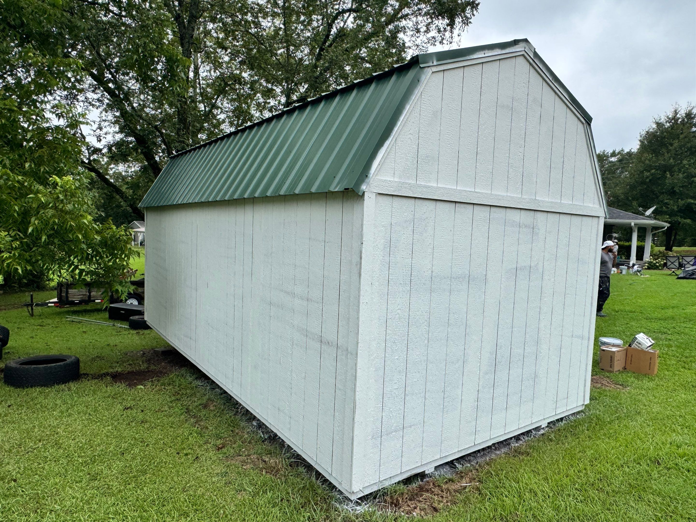 Social Circle Masonry Transformation with Dark Charcoal Exterior Painting by PGP Surface Solutions, LLC