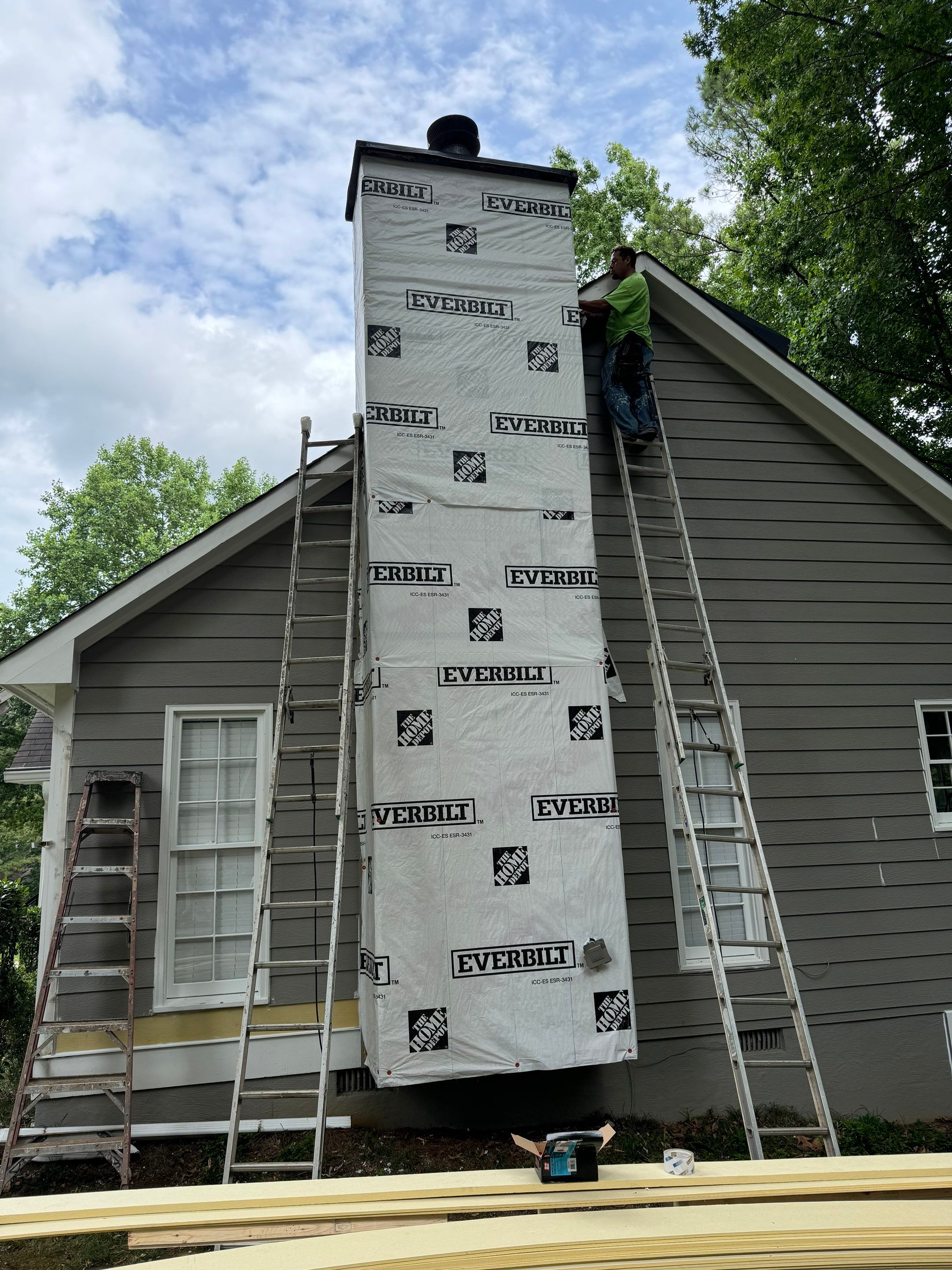 Exterior Painting and Chimney Siding Refresh in Woodstock, Georgia by Swift Home Renovations