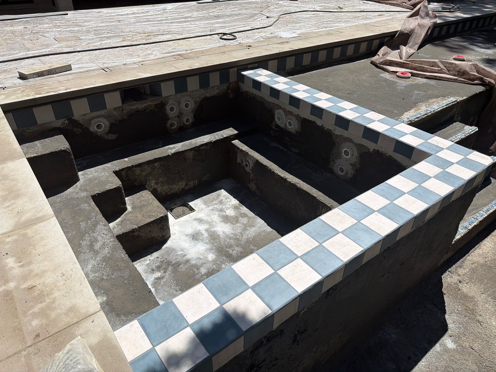Platino Checkered Tile by North Shore Pool & Spa