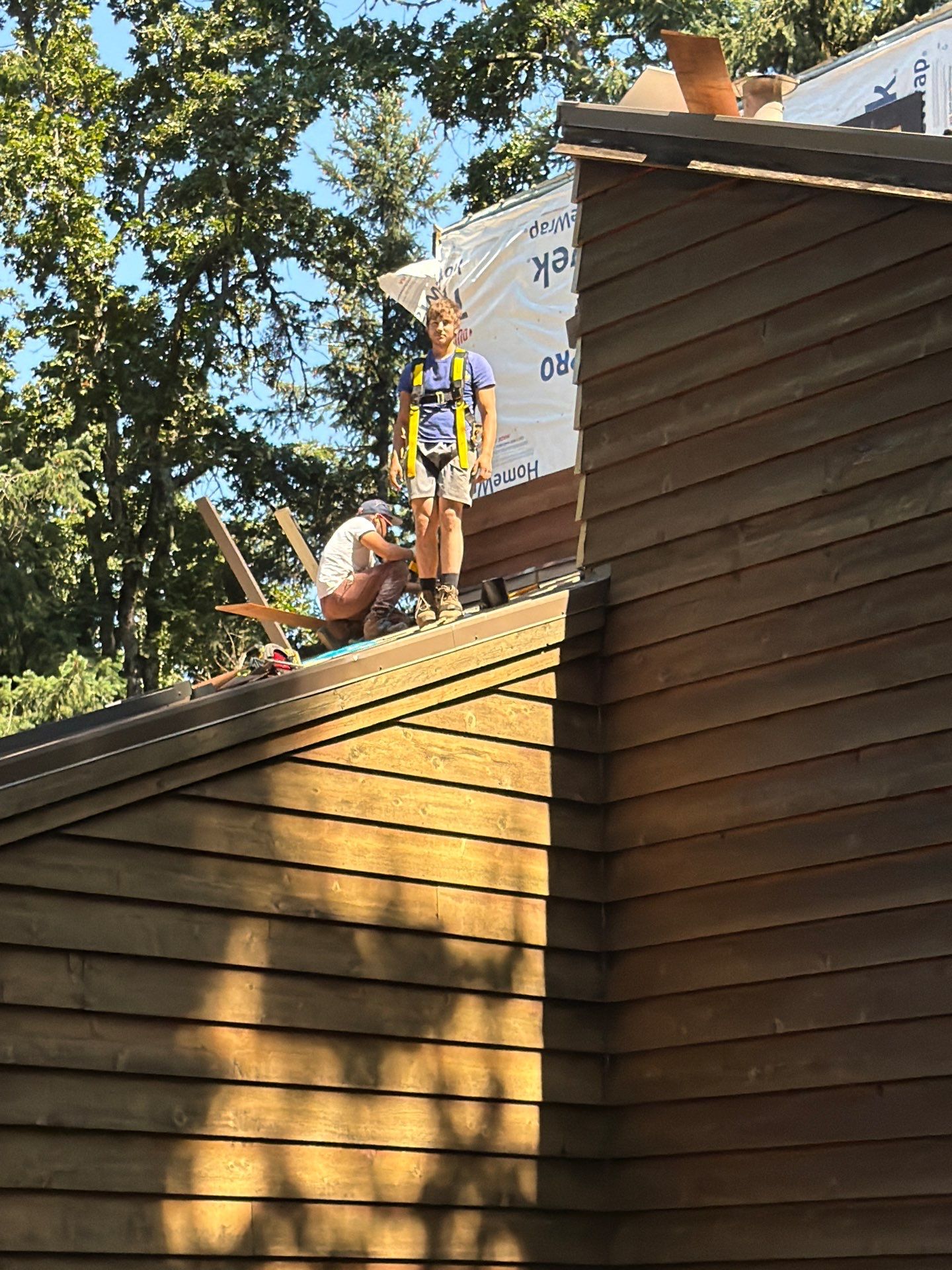 Cedar Siding Replacement on the Chimney by Handyman State LLC