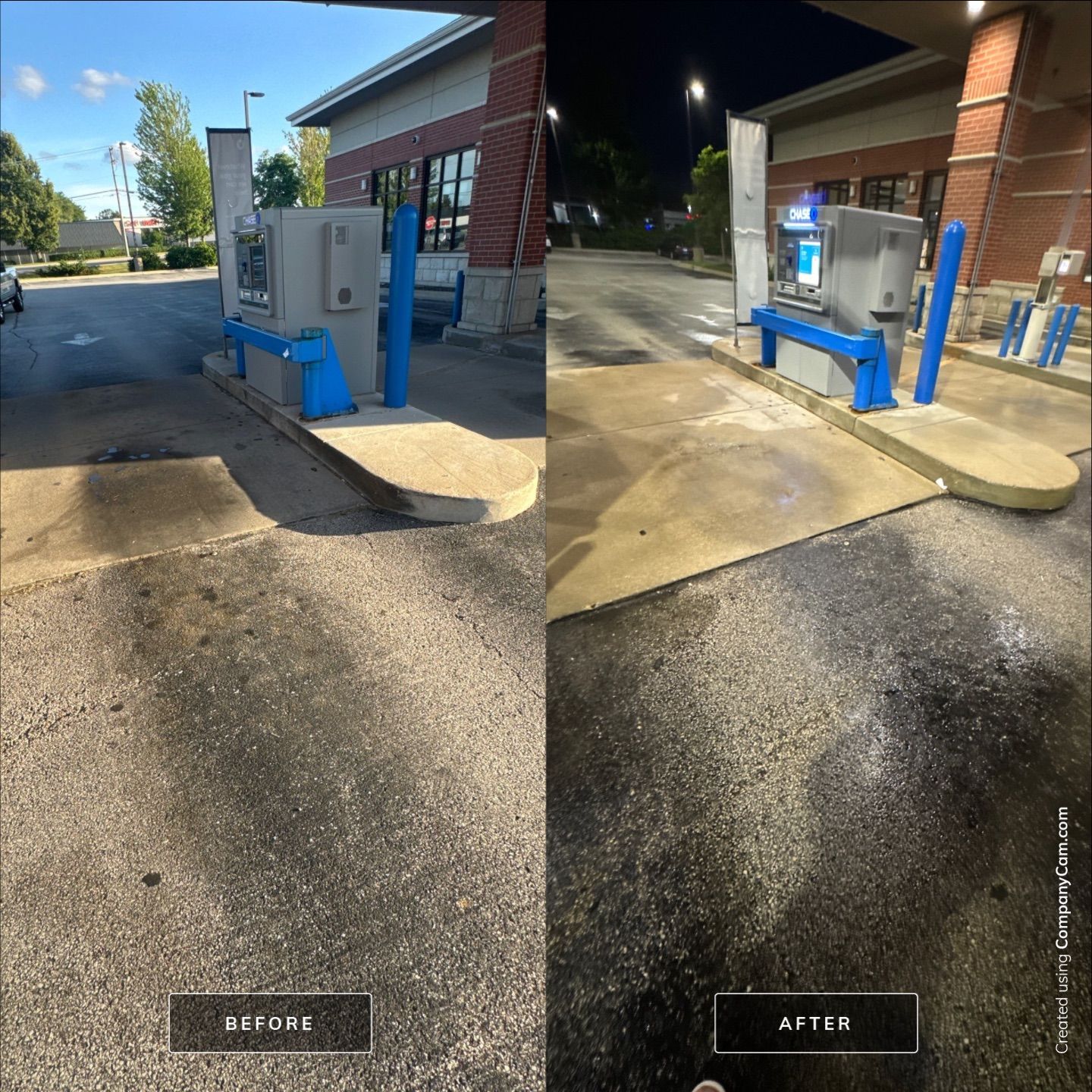 Chase Bank ATM Lane Cleaning by Simmons Power & Soft Washing