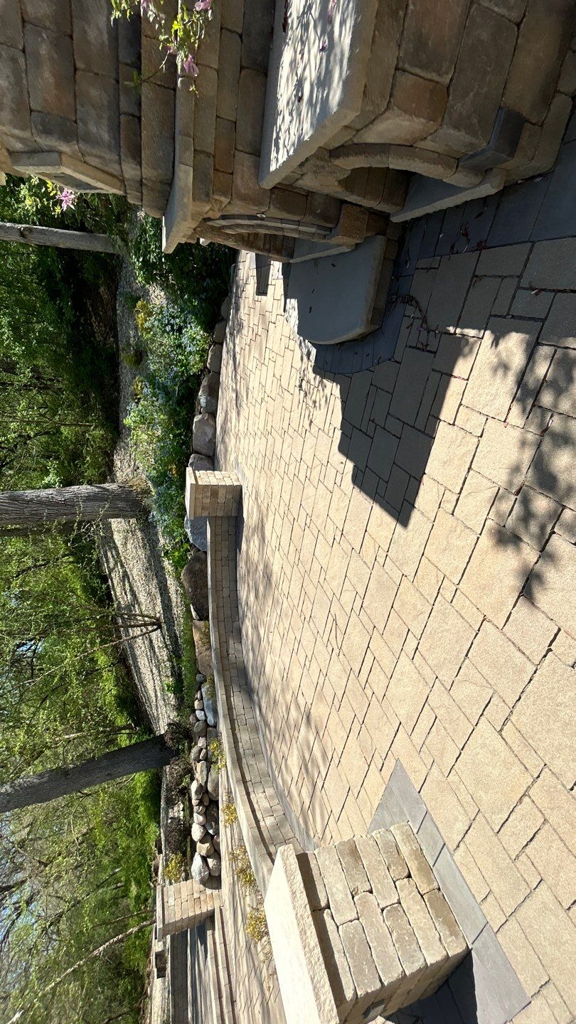 natural stone using Algaecide, soft wash soap by Northern Power Washing LLC.