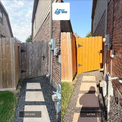 Residential Wood Fence Restoration and Protective Staining in Katy