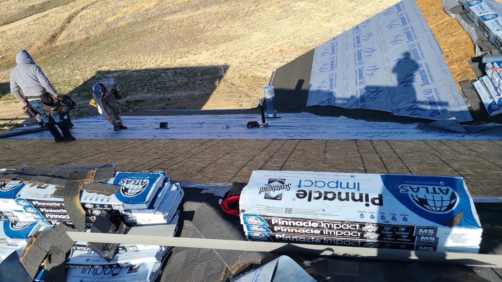 Residential Roofing Installation using Atlas Pinnacle Impact Black Shadow by Blue Peaks Roofing LLC 