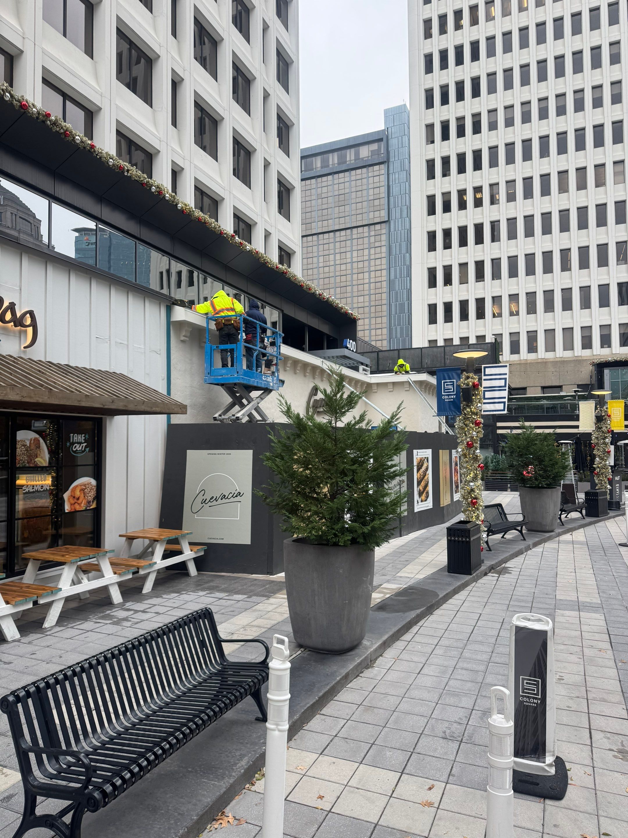 Spanish Tile & TPO Roofing Installation – Cuevacia Restaurant | Colony Square Midtown Atlanta by Mosaic Roofing Company