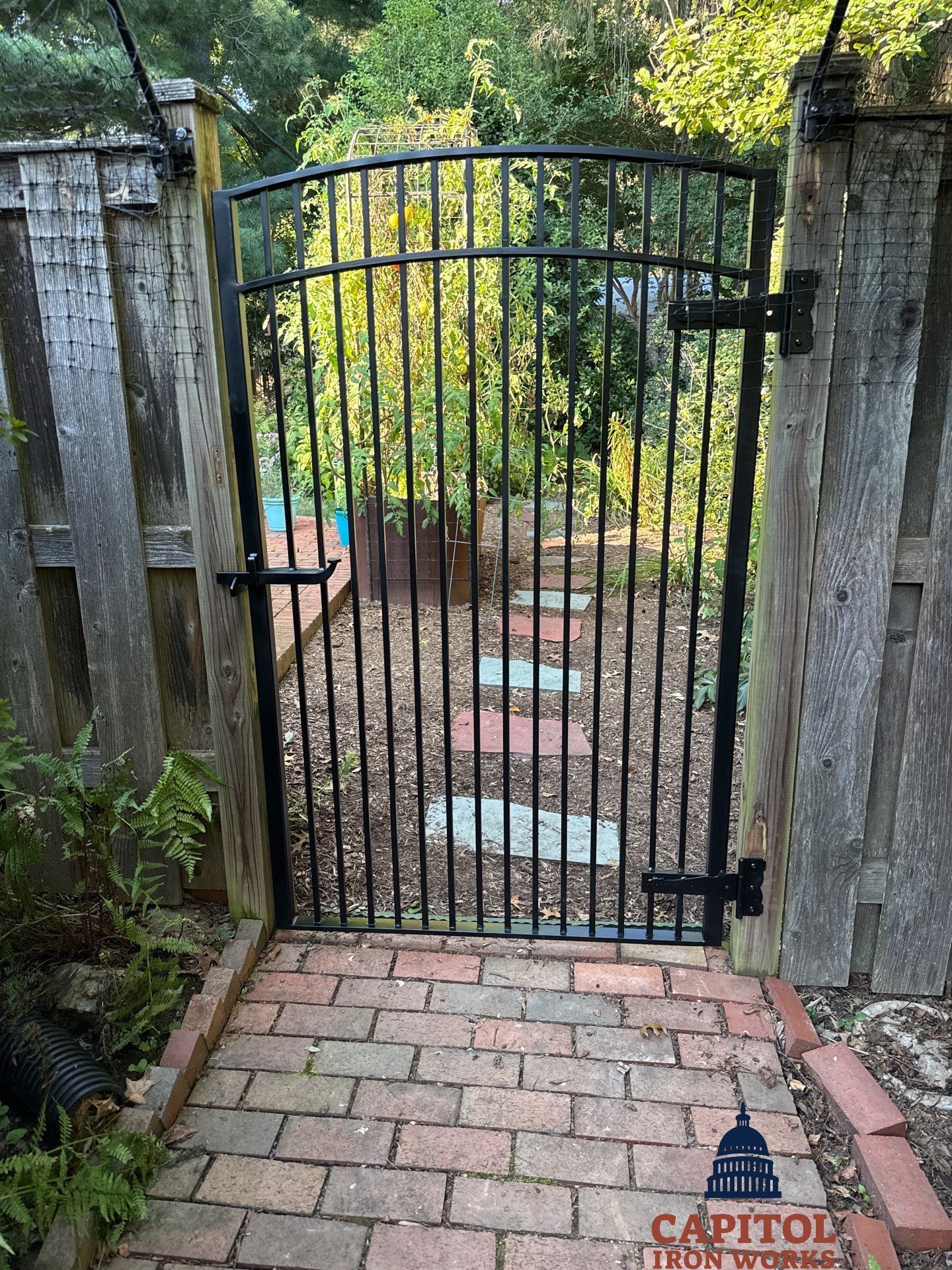 Modern Iron Pedestrian Gates – Leverton Road Residential Project – Rockville, MD by Capitol Iron Works