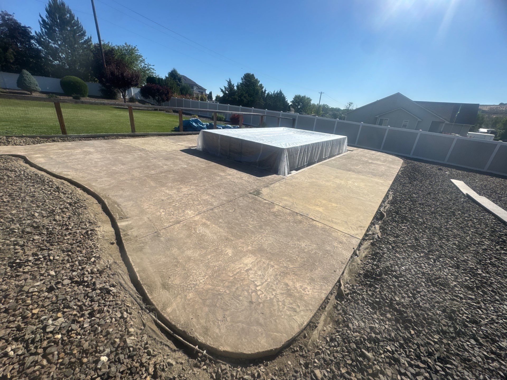 Pebble Beach Flake Coating for Kennewick Pool Deck and Patio by Croc Coatings, LLC