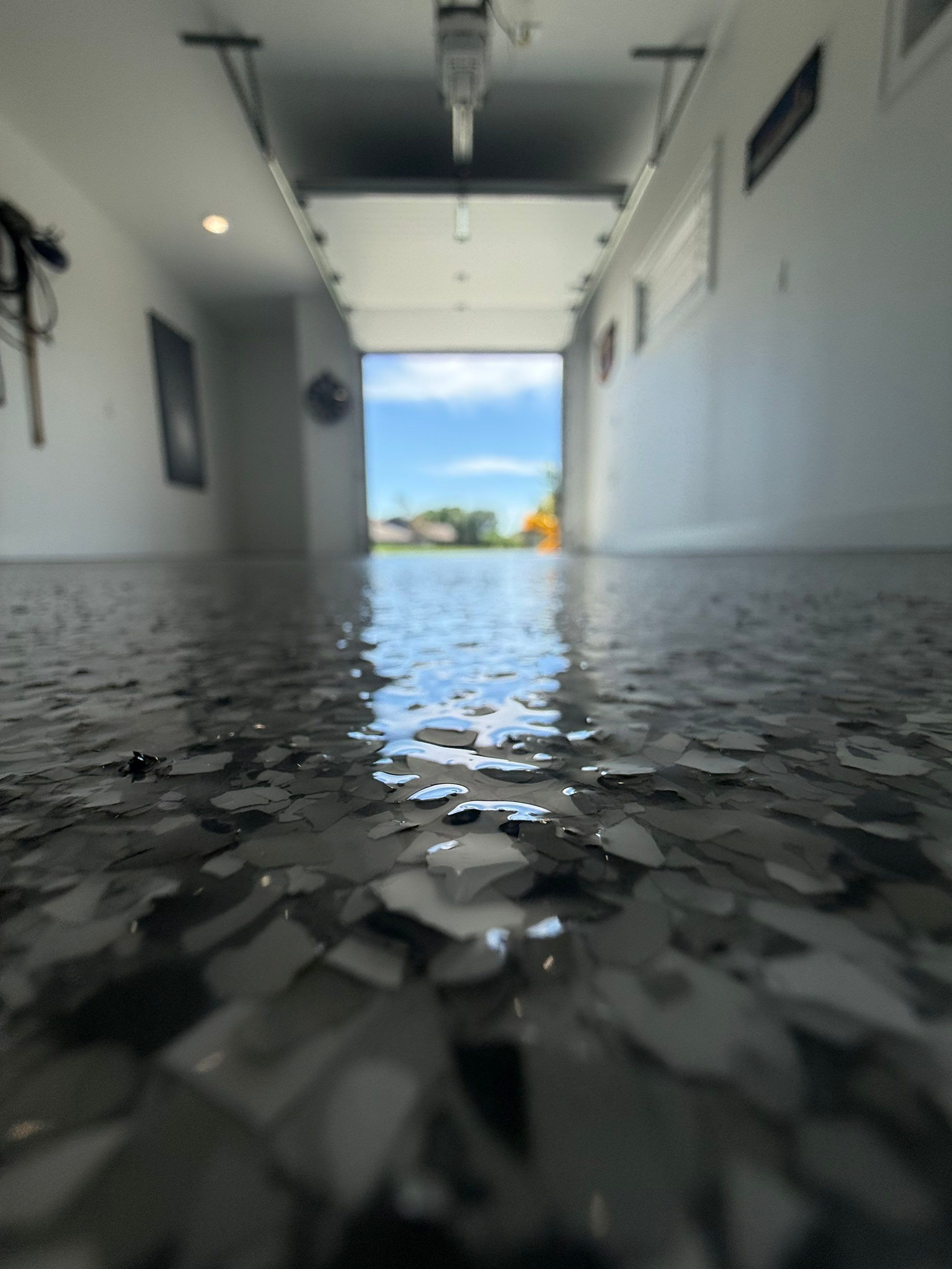 Gravel Flake Garage Floor Coating in Yankton by Select Painting, Coatings & Garage Cabinets