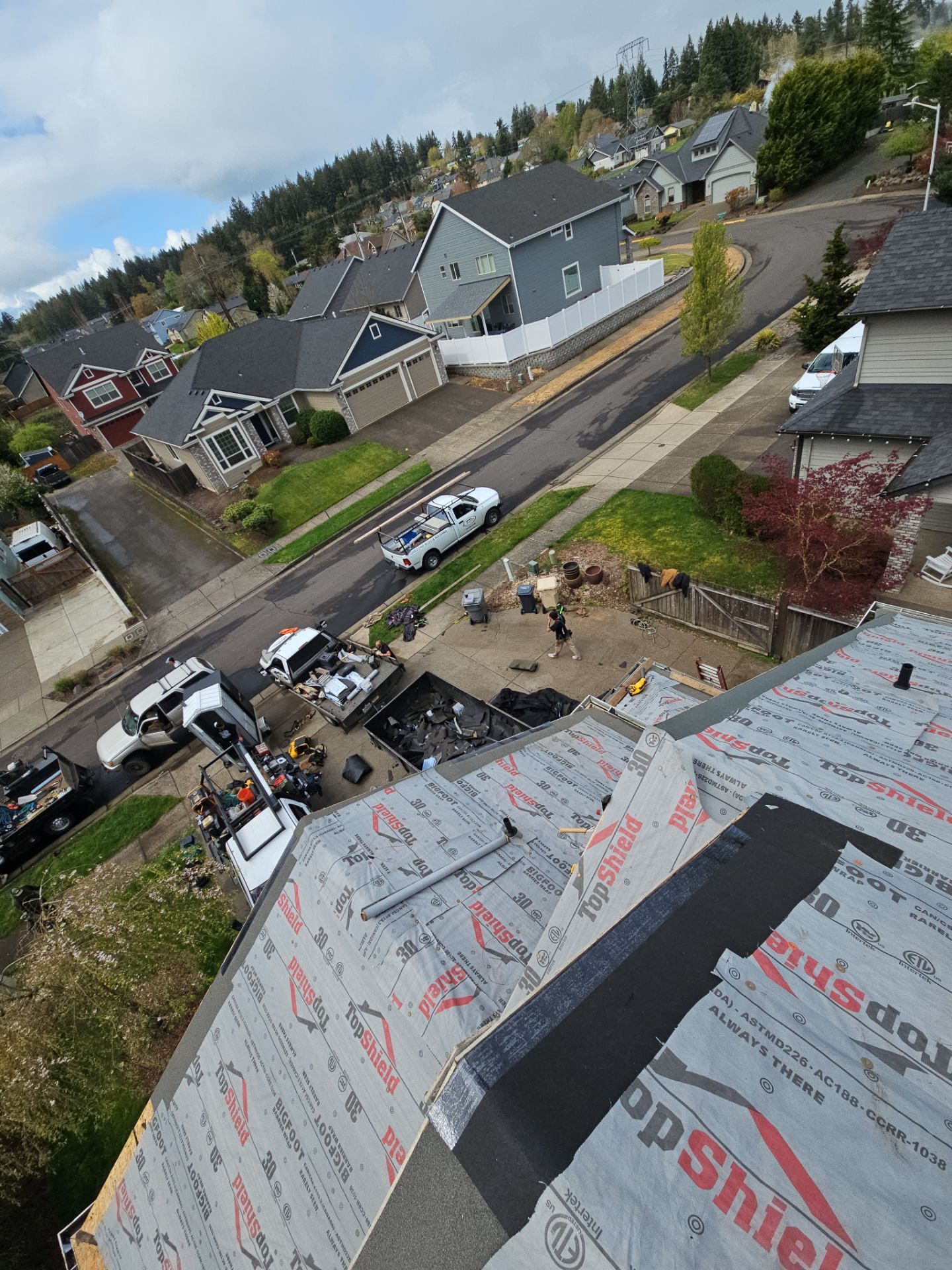 Residential Roofing Installation using Malarkey Vista AR Shingles (Color: Storm Grey) by Orezona Building & Roofing Company, Inc.