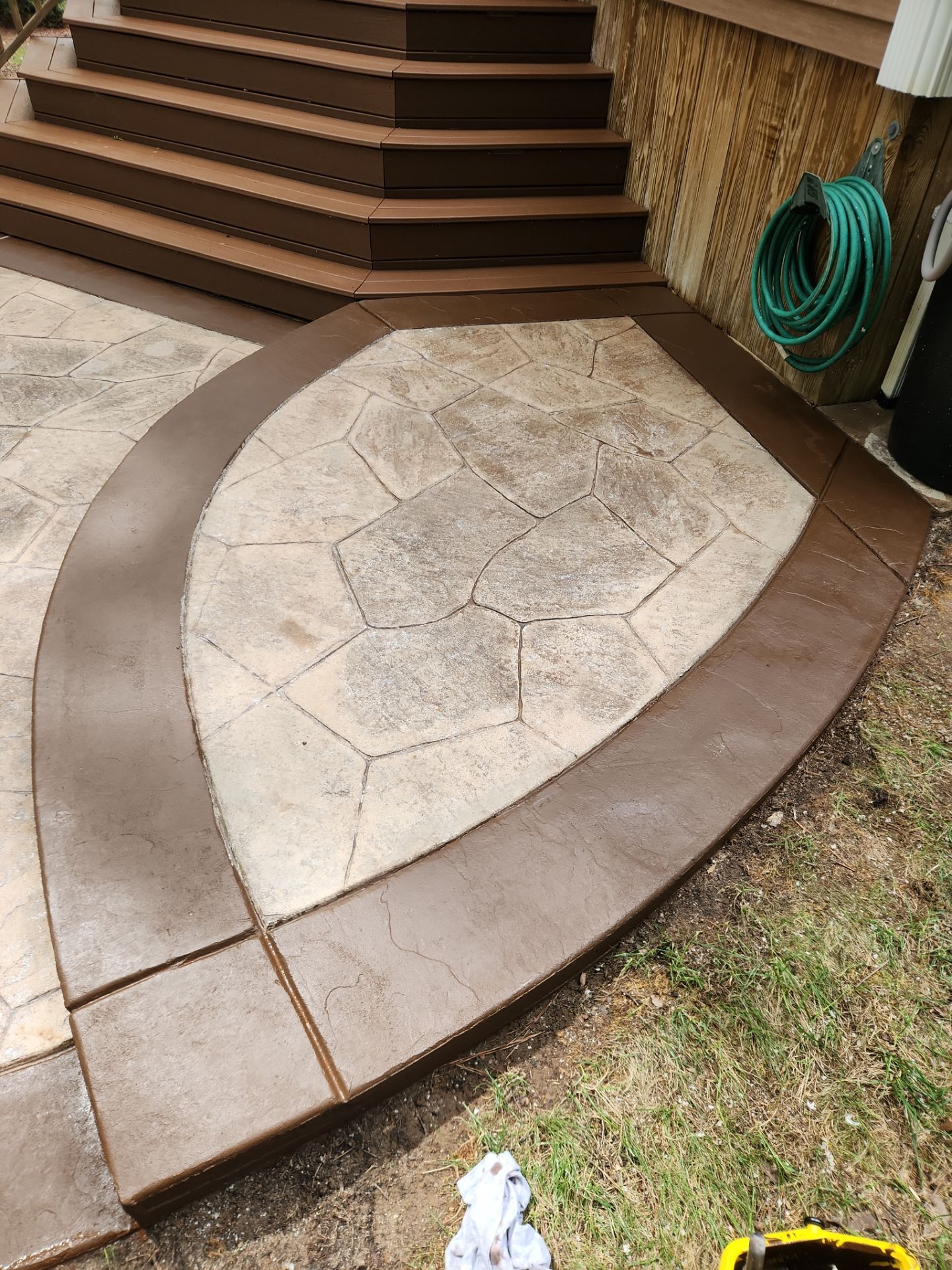 Stamped Concrete and Weathered Deck by DuraSeal