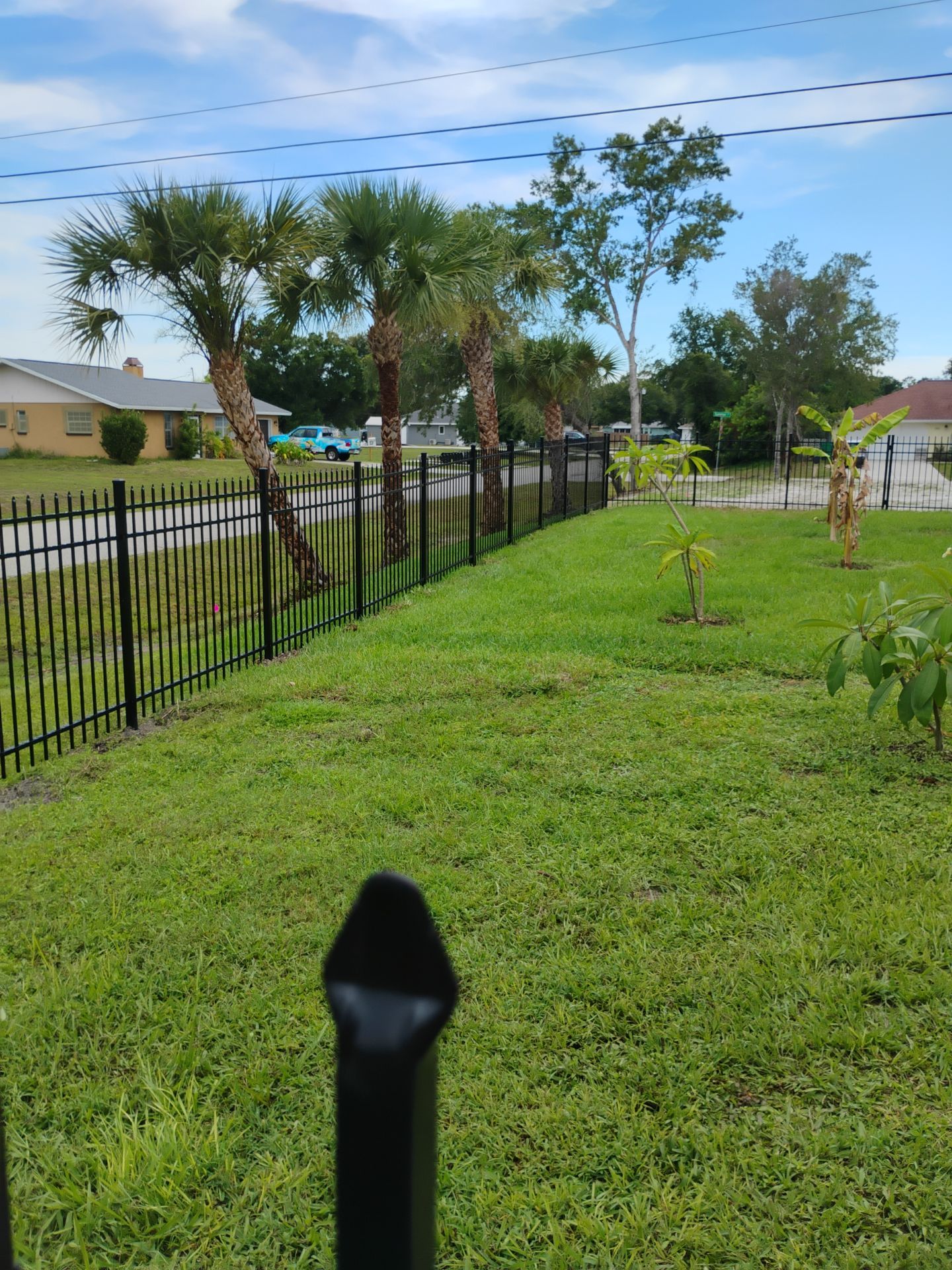 Black Aluminum Spear Top Picket Fence Installation in Englewood by True Fence LLC