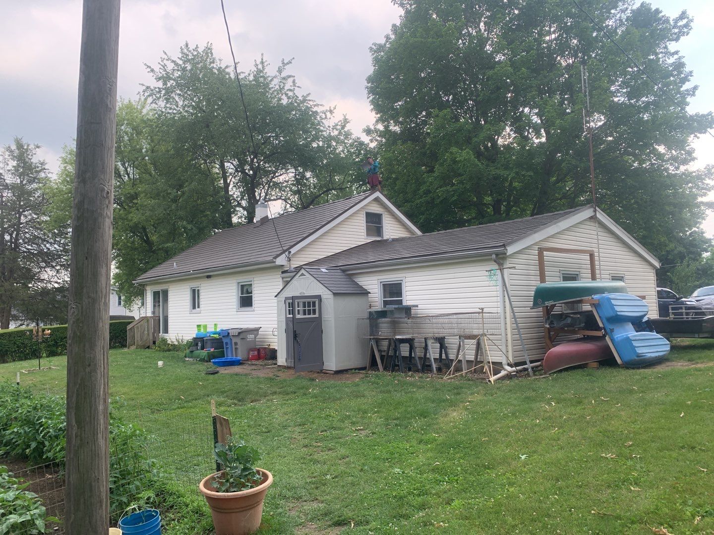 Metal Slate Shingle Roof Replacement After Hail Damage in Columbia City, Indiana by 4Ever Metal Roofing