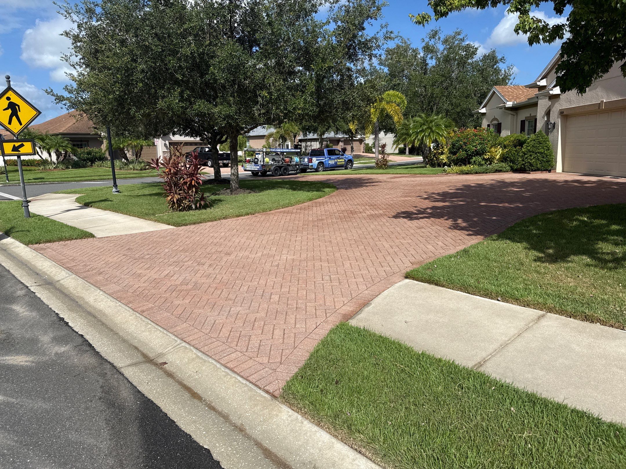 Paver Driveway & Sidewalk Cleaning – Oakleaf Hammock, Ellenton, FL by Sunshine AquaWash