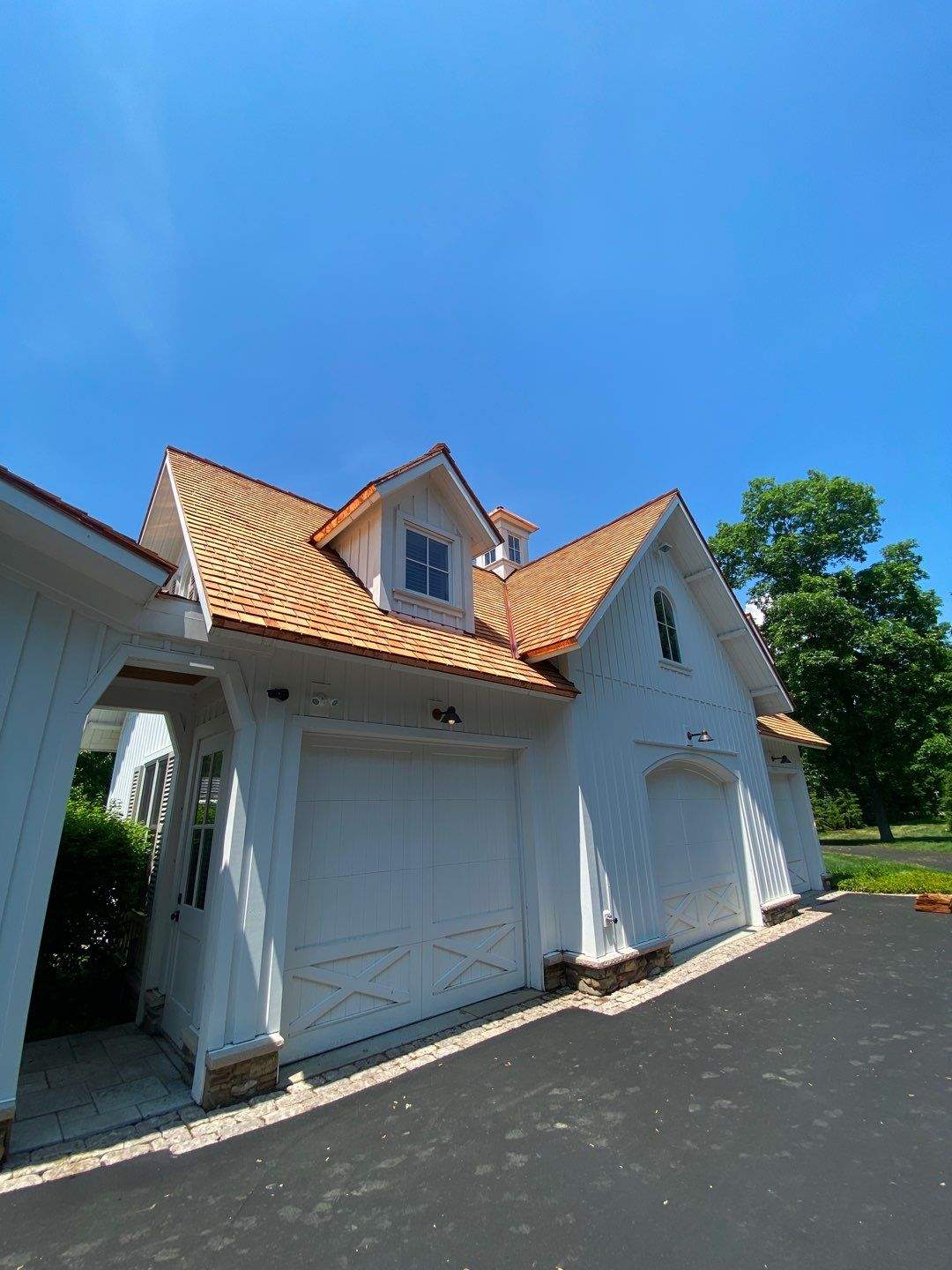 Cedar Shake Roof Replacement with Half Round Gutter Installation by Custom Installations
