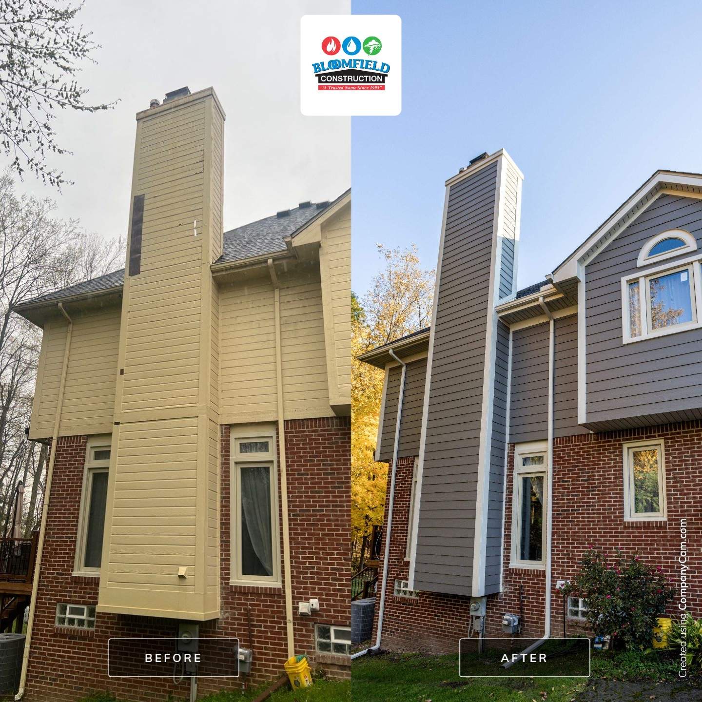 Siding Installation using James Hardie by Bloomfield Construction & Restoration