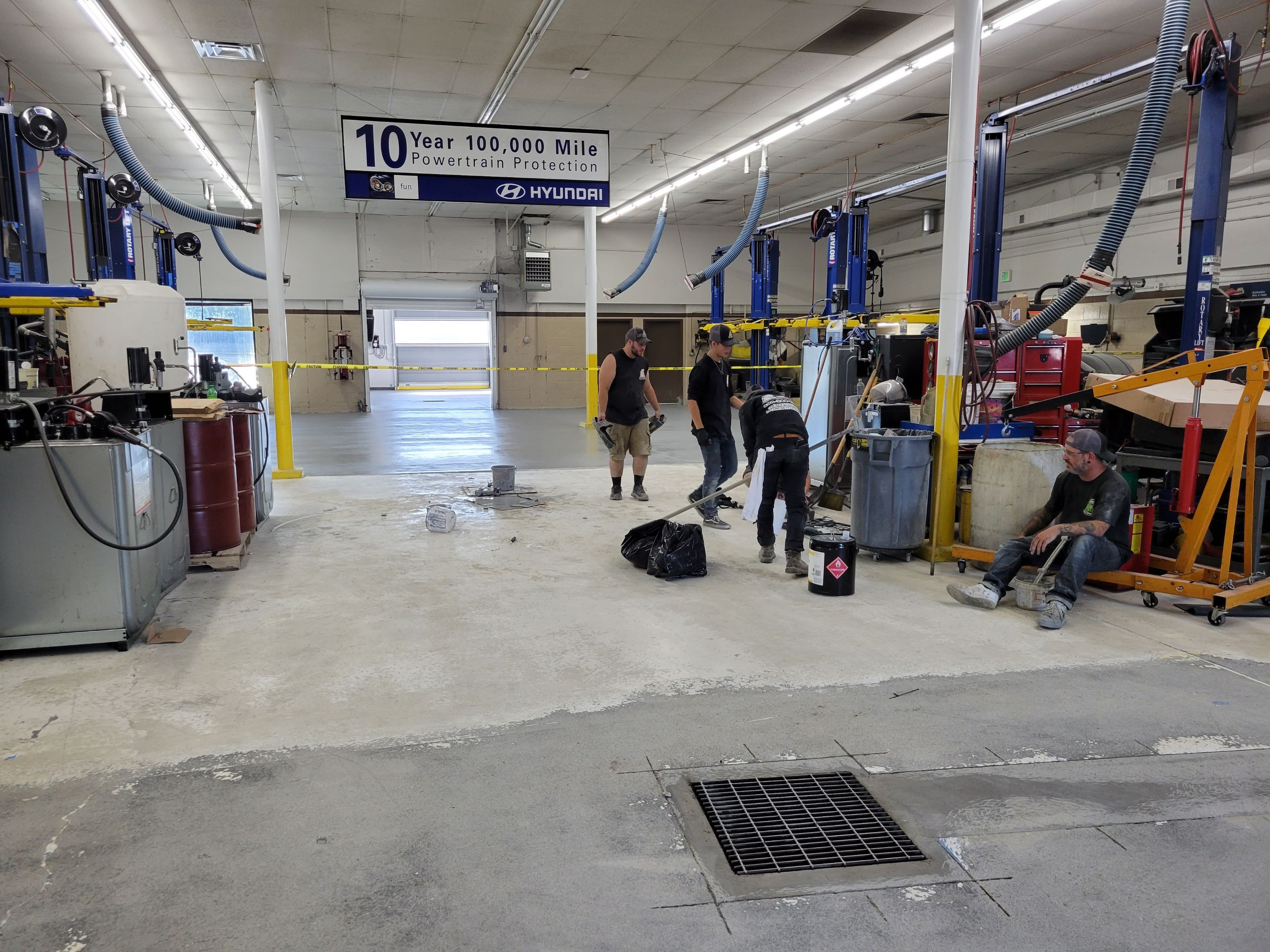 Commercial Floor Transformation using Penntek Shop Floor System by Croc Coatings, LLC