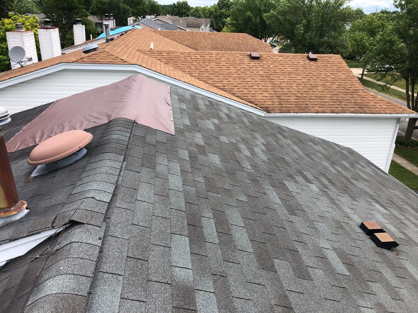 Multi-family unit roof replacement. using GAF Timberline HDZ by Pro Home Services Inc