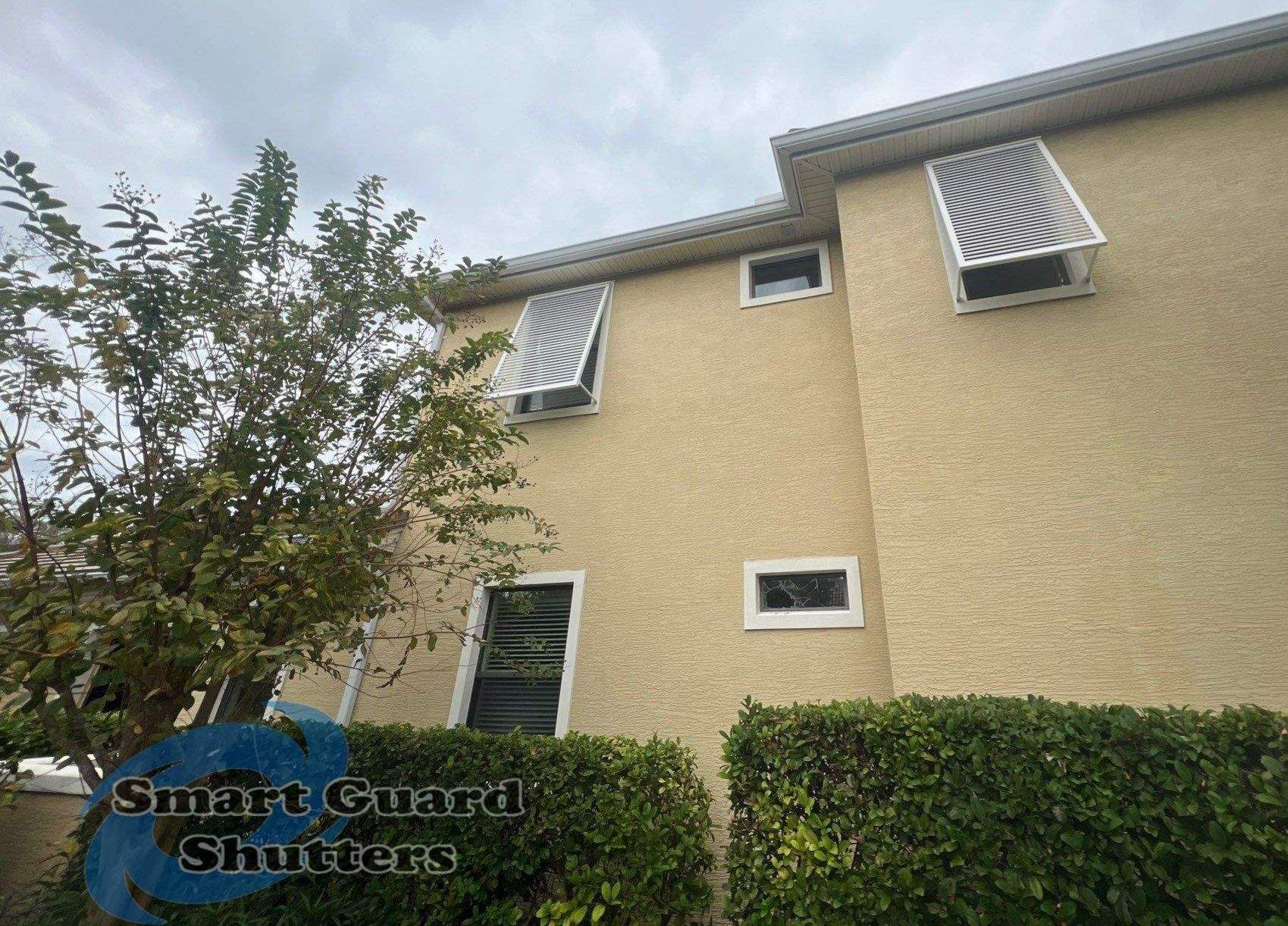 Decorative Bahamas in Traffic White  by Smart Guard Shutters