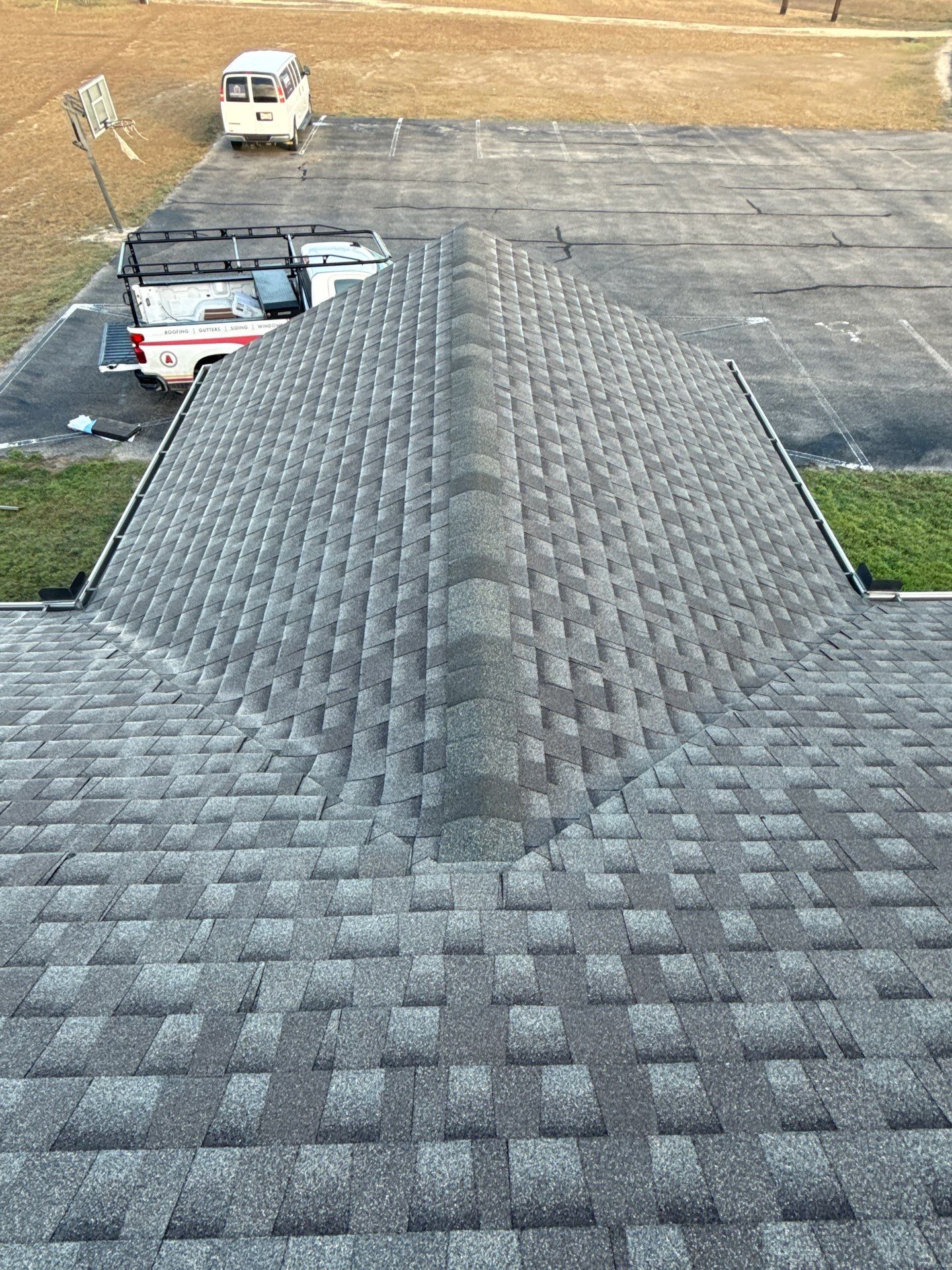 Commercial Roofing Installation using GAF - HDZ - Weathered Wood by Action Exteriors Austin