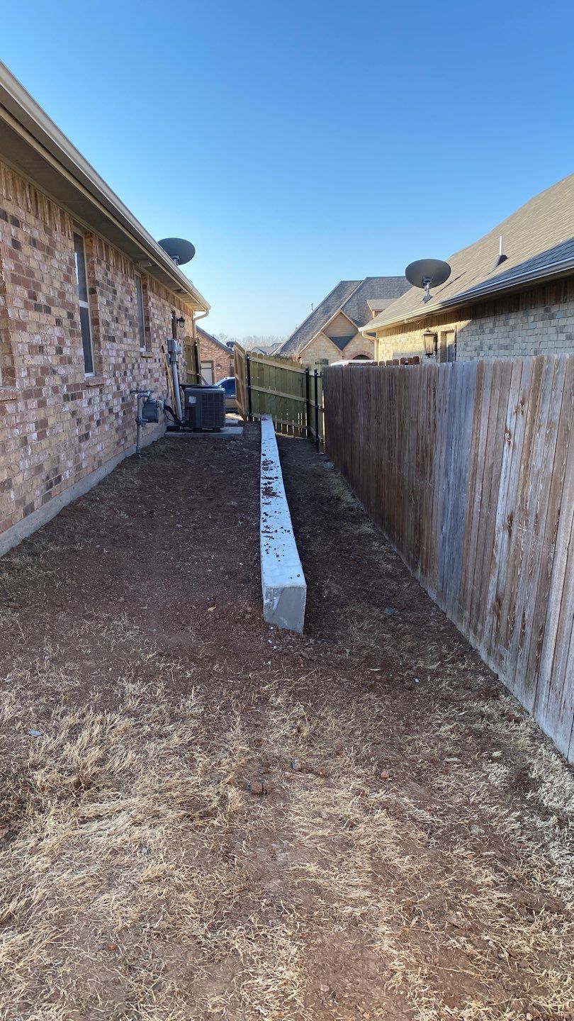 Concrete Slab , Retaining Wall , Fence, and landscape. by Clays Services Inc