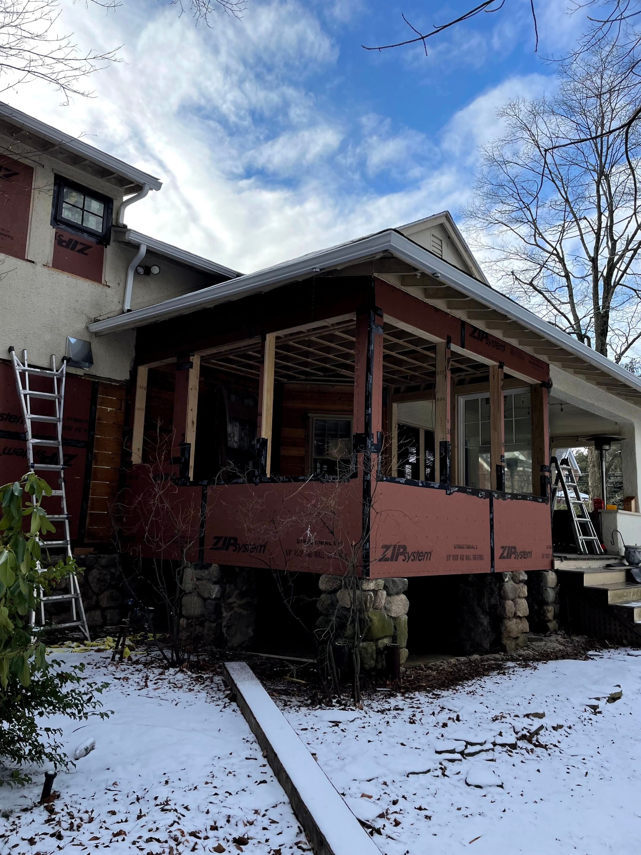 In progress: Exterior renovation in Wellesley MA  by UBrothers Construction