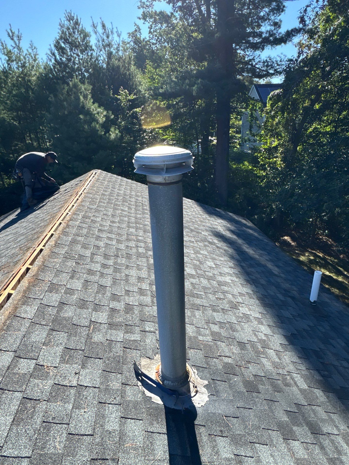 Tewksbury Attic Ventilation Upgrade with Chimney & Pipe Boot Reflashing by Mighty Dog Roofing of Greater Middlesex County