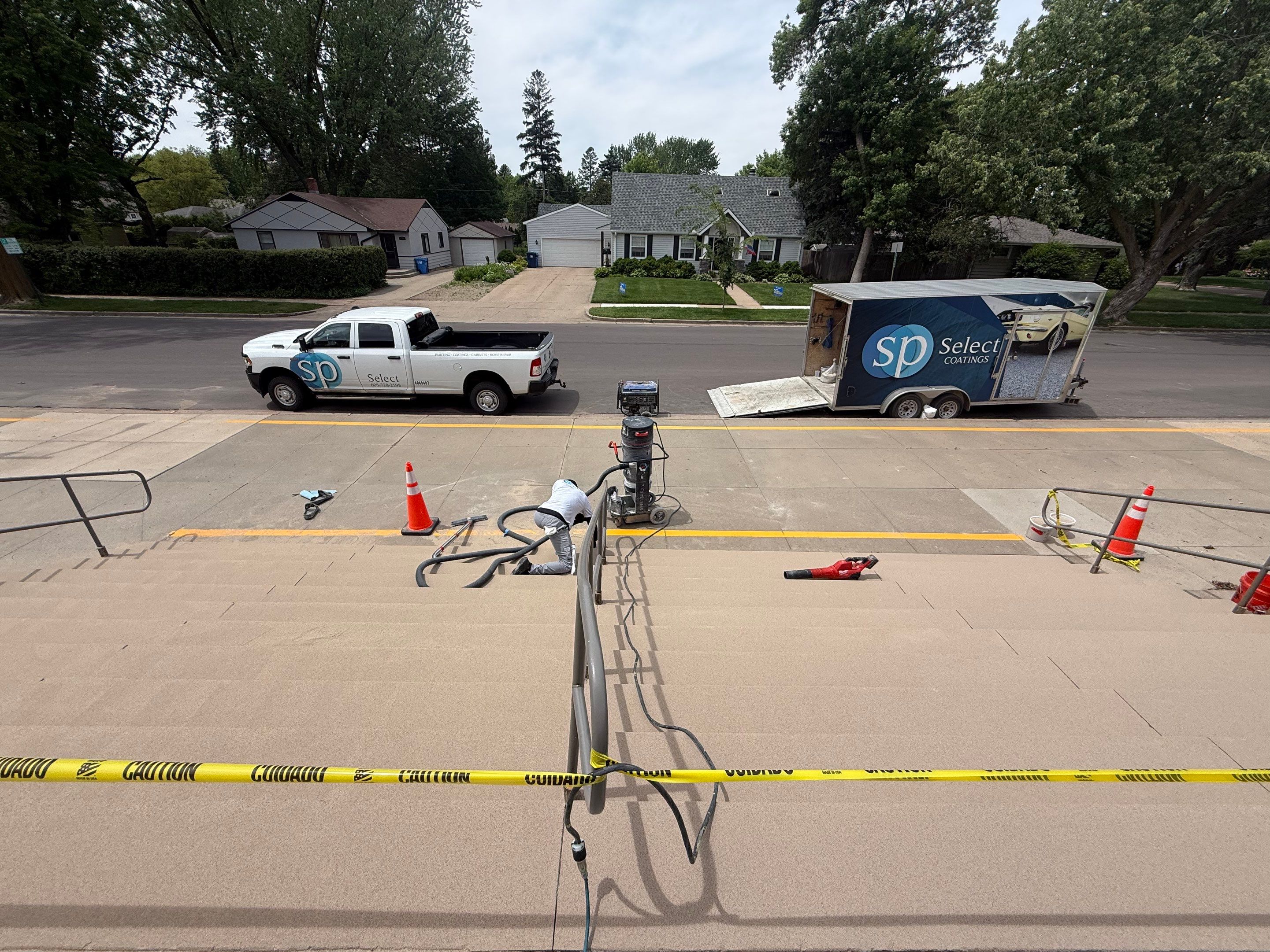 Concrete Stair Repair and Protective Coating in Sioux Falls by Select Painting, Coatings & Garage Cabinets