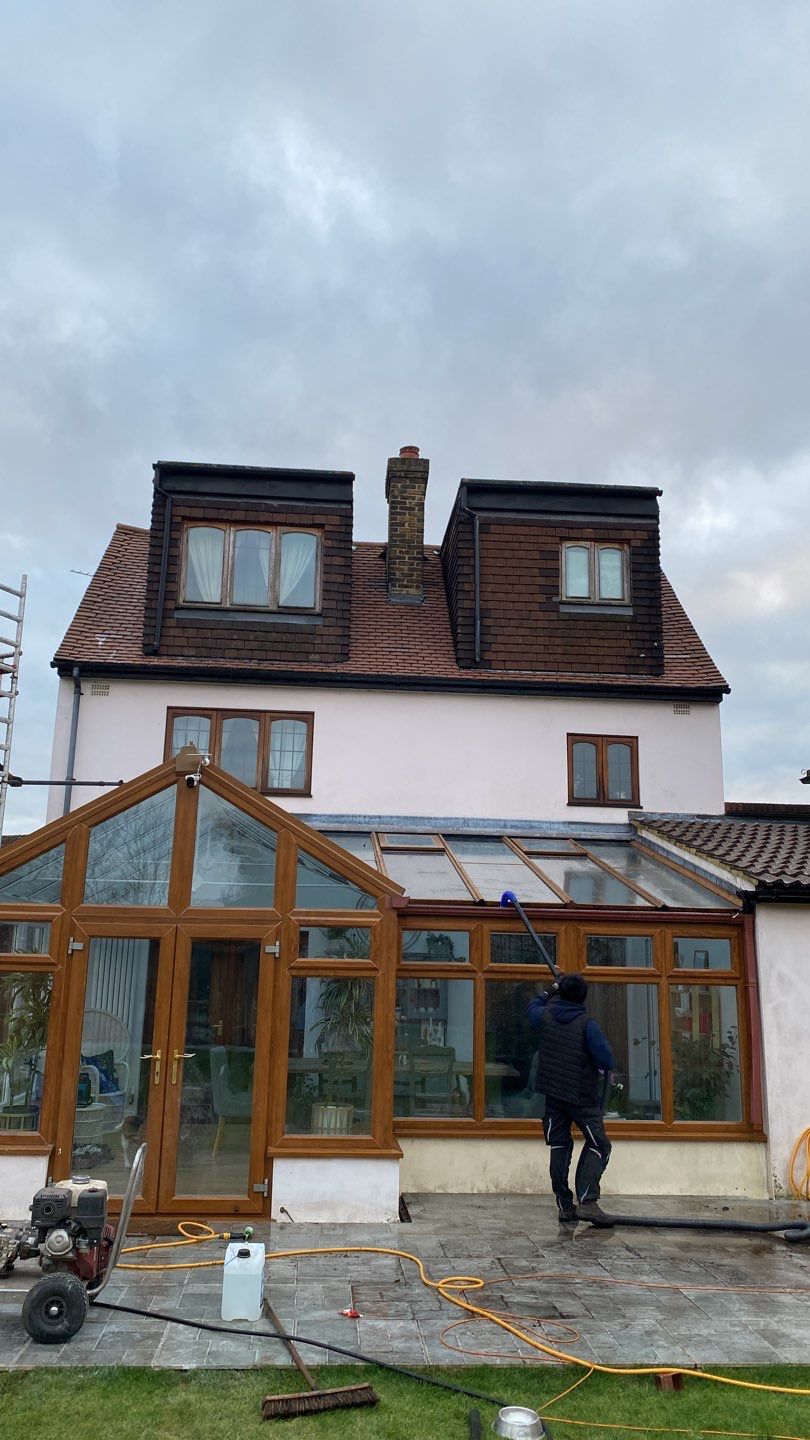 Roof Clean using Honda 15lpm Low Pressure Washing Machine by Ges Exterior Cleaning ltd