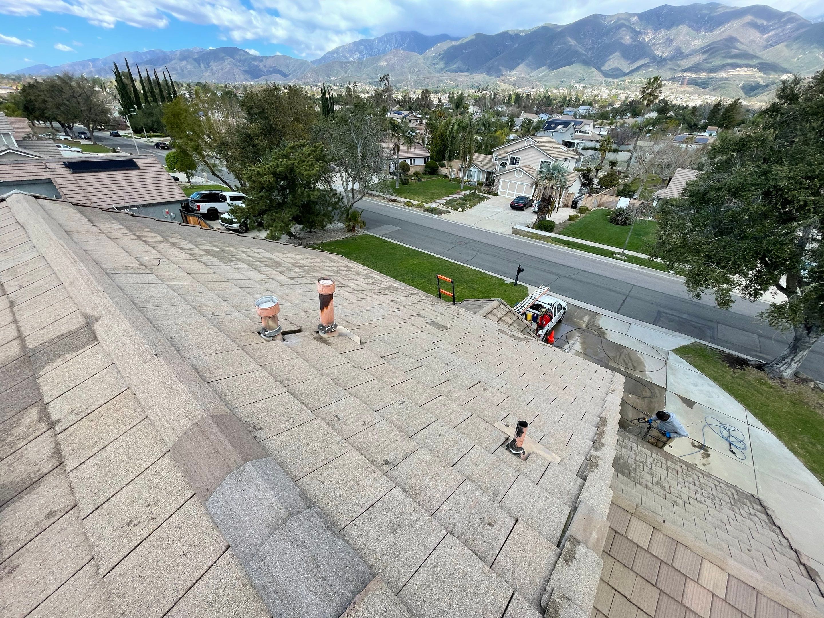 Roof Washing in Rancho Cucamonga Ca by Palm Coast Solar Cleaning