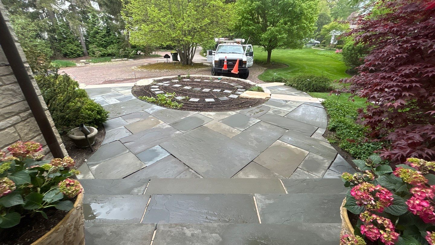 Winnetka, IL bluestone patio cleaning by Northern Power Washing LLC.