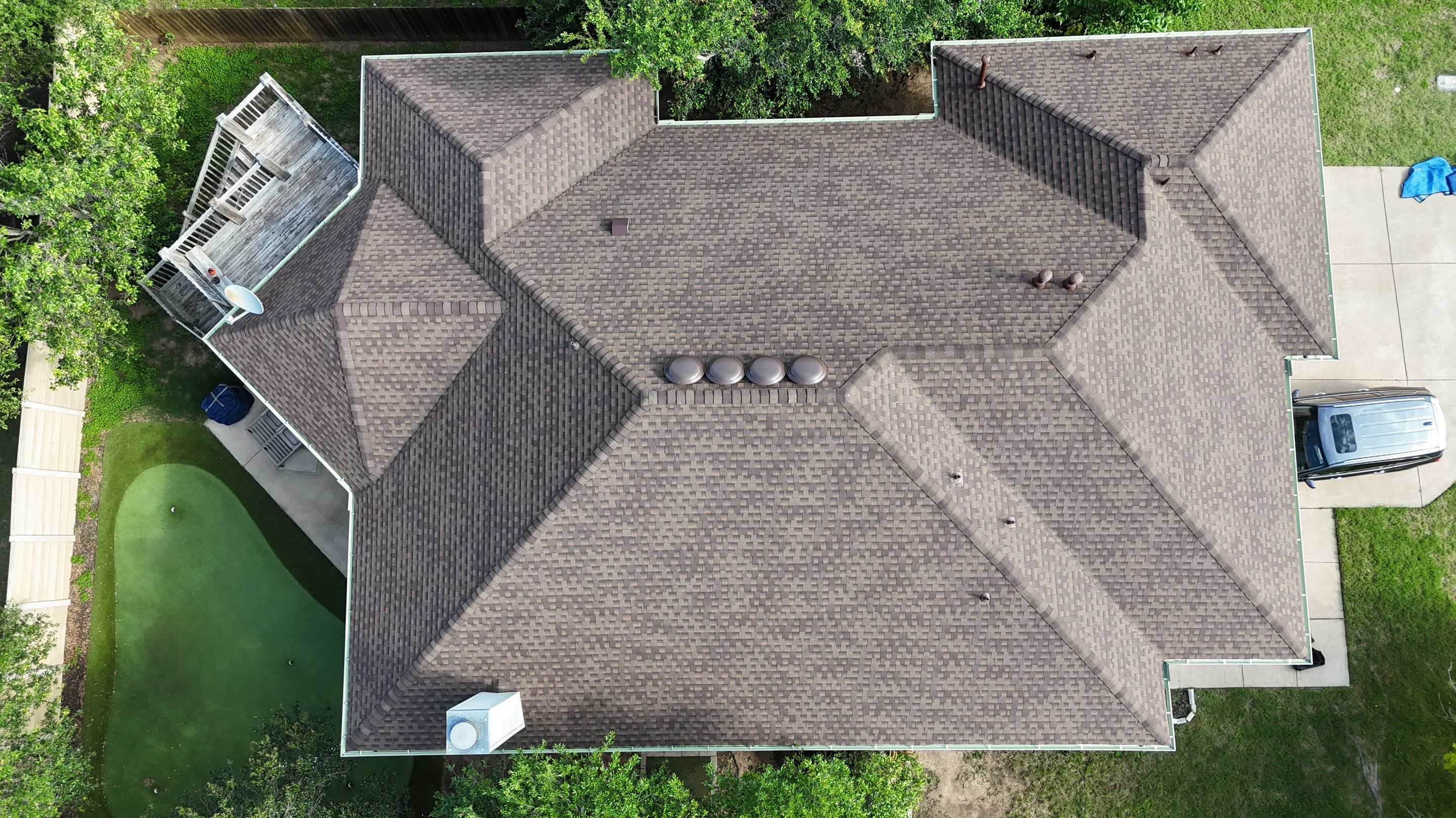 Residential Roof Replacement using GAF - HDZ - Barkwood by Action Exteriors Austin