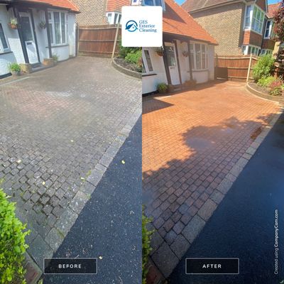 Driveway And Patio Clean using Mosmatic FSC and Biocide