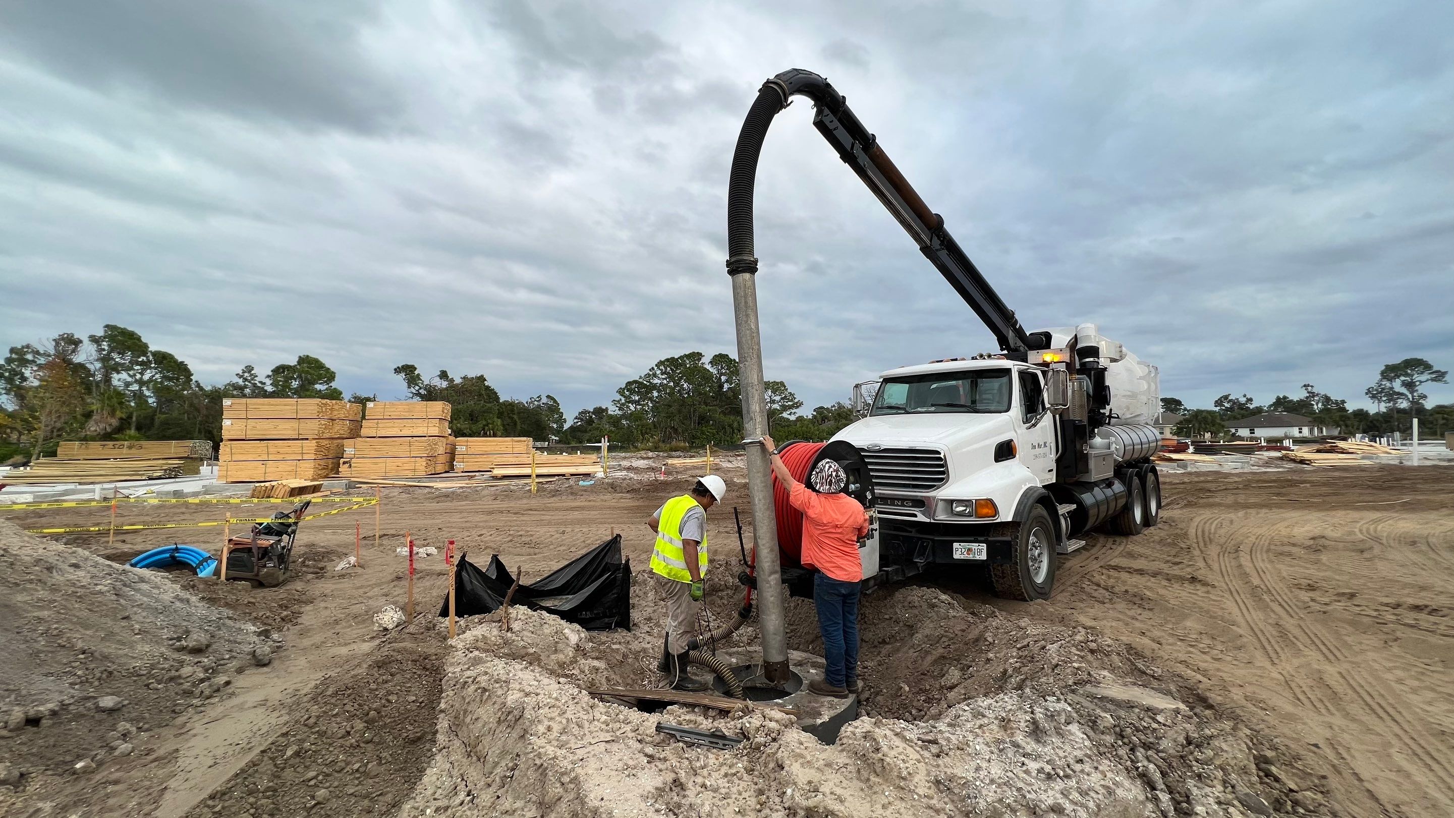New Construction Sewer System Cleaning by APS Power & Water