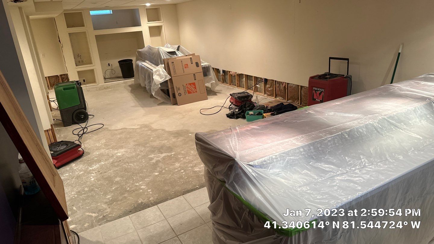 Pipe Burst Emergency Mitigation Demo and Dry Down by Absolute Roofing and Construction