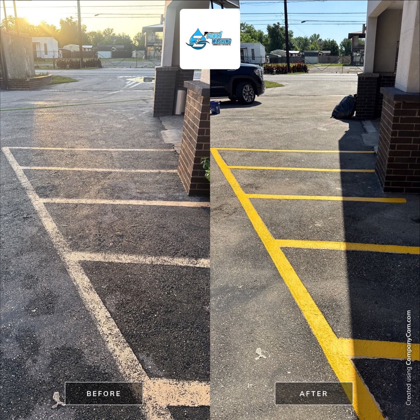 Commercial Parking Lot Striping and Safety Marking Installation in Houston by Zeal Power Washing