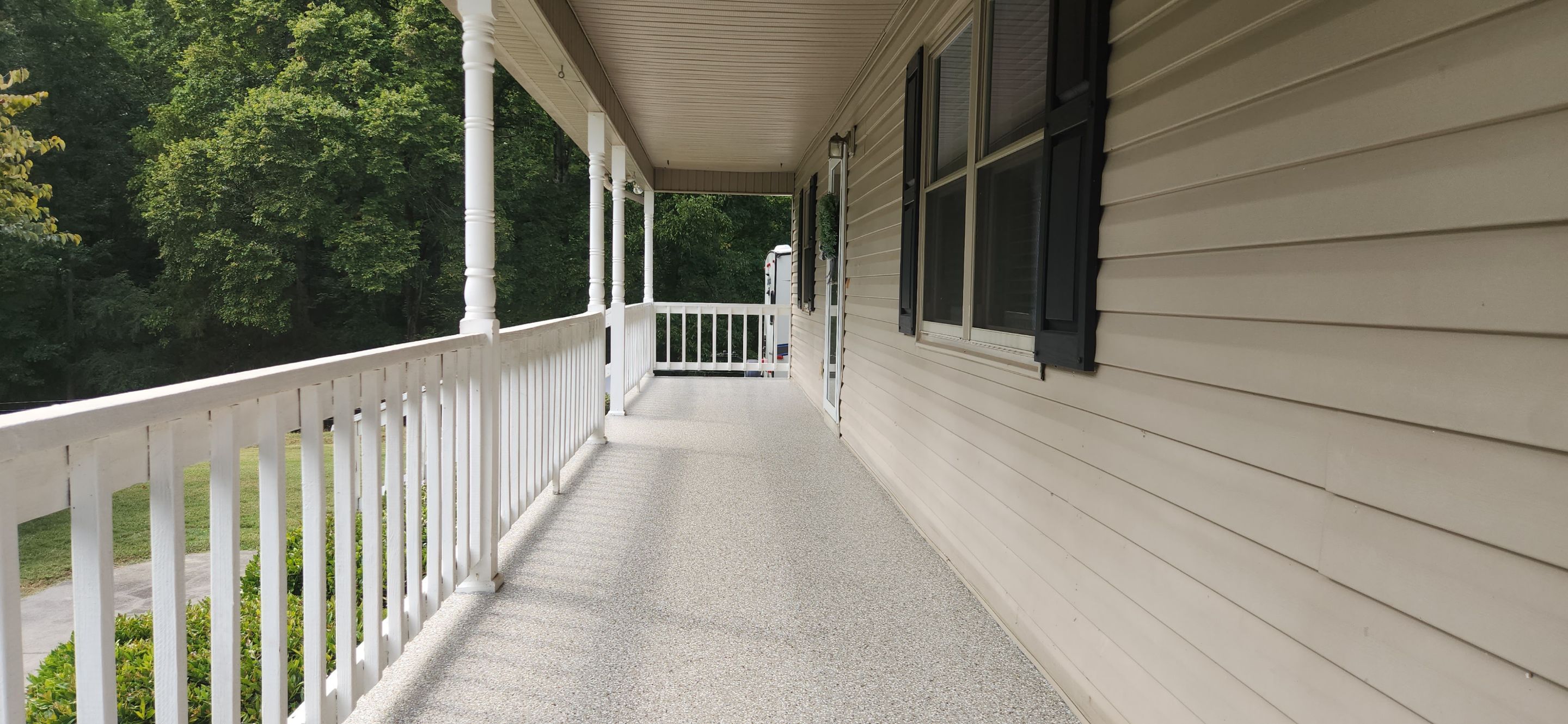 Front Porch Makeover Using Creekbed Flake! by Elite Floor Solutions