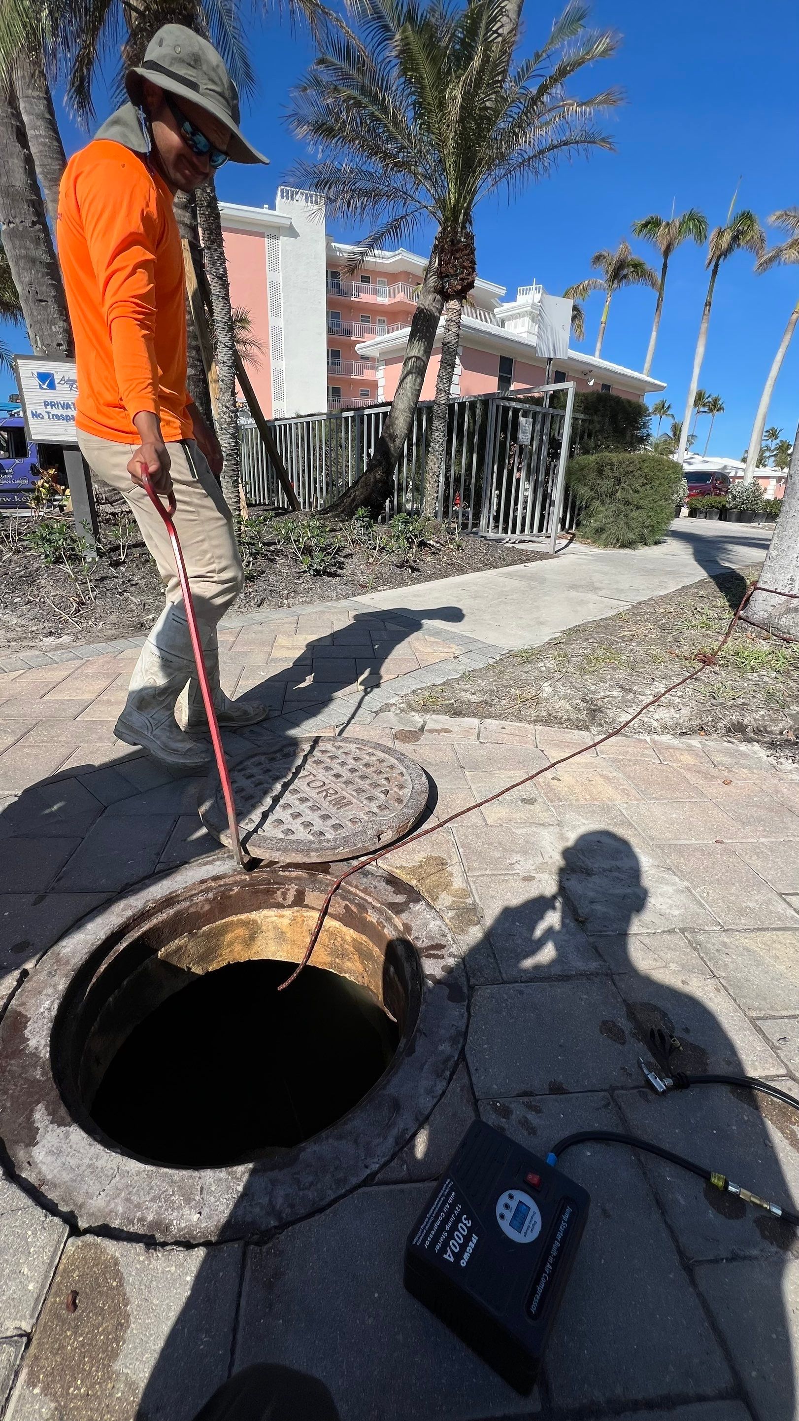 Catch Basin Cleaning After Hurricane Milton Naples Condo by APS Power & Water