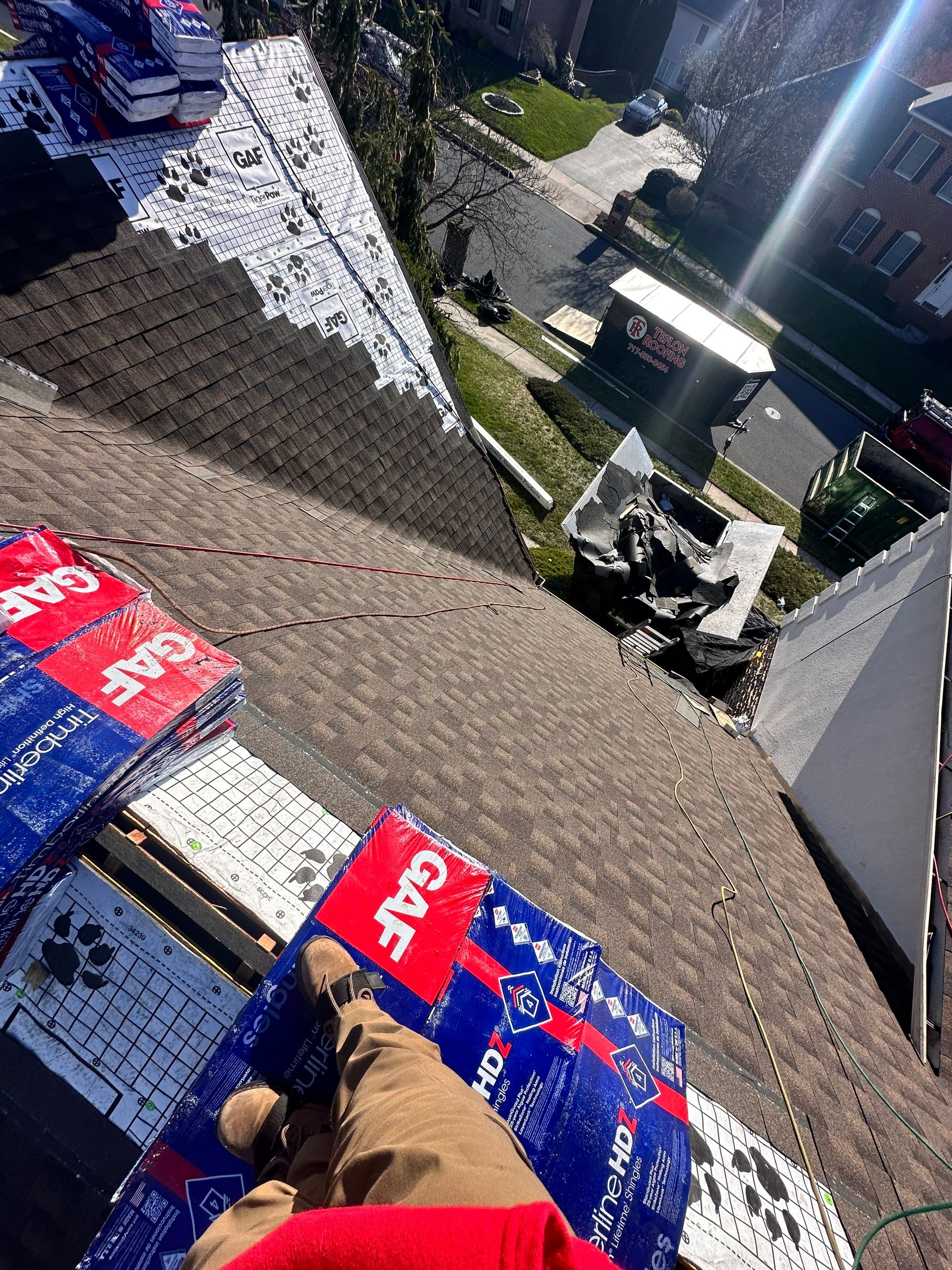 Residential Roofing Installation using Gaf Hdz Architectural Shingle by Teflon Roofing